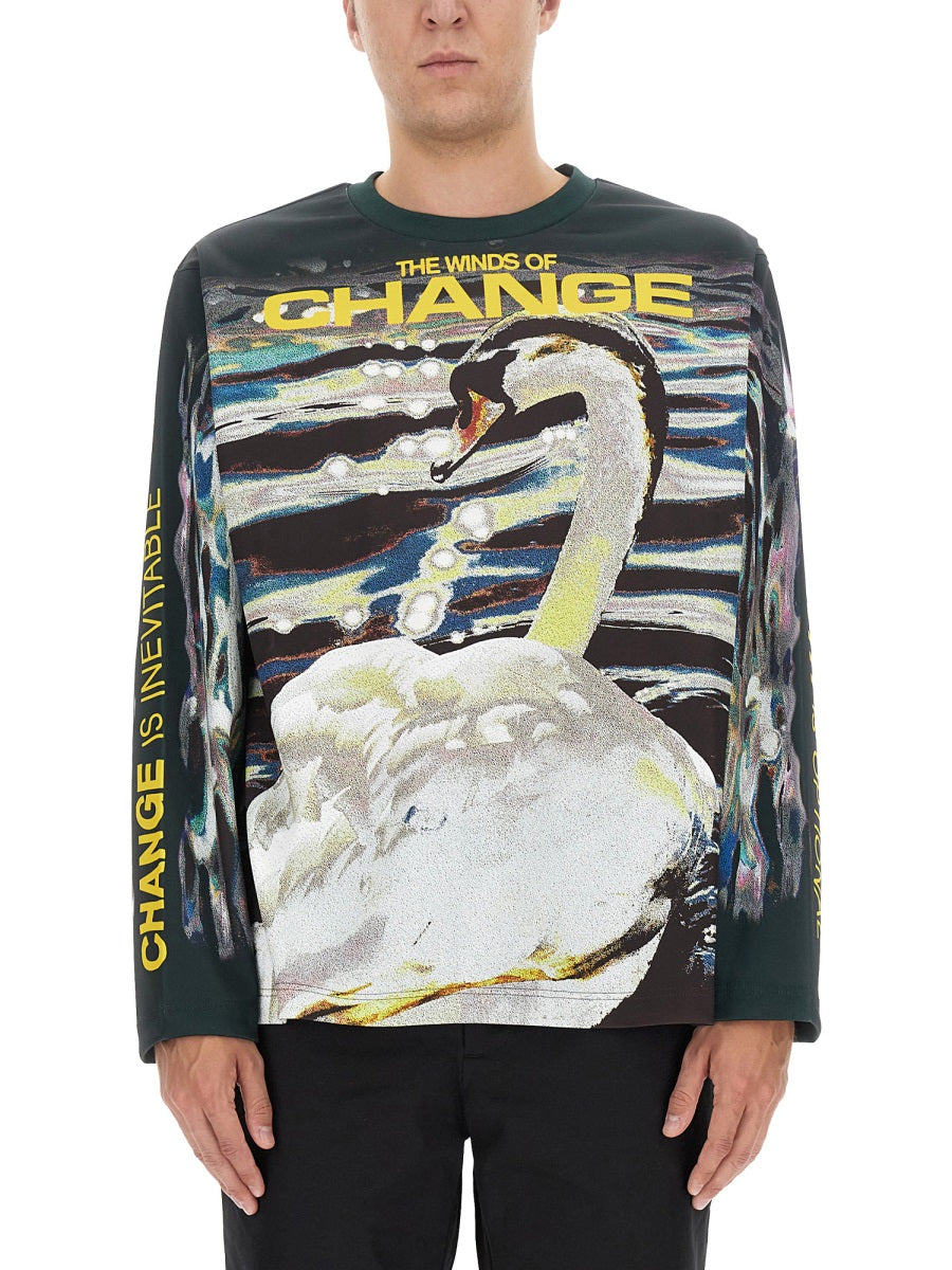 Burberry Men Swan Print T-Shirt BURBERRY