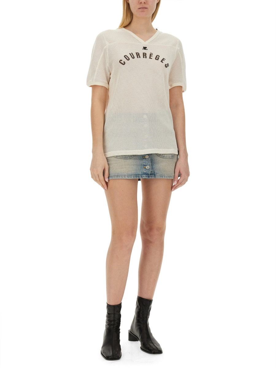 Courreges Women T-Shirt With Logo COURREGES