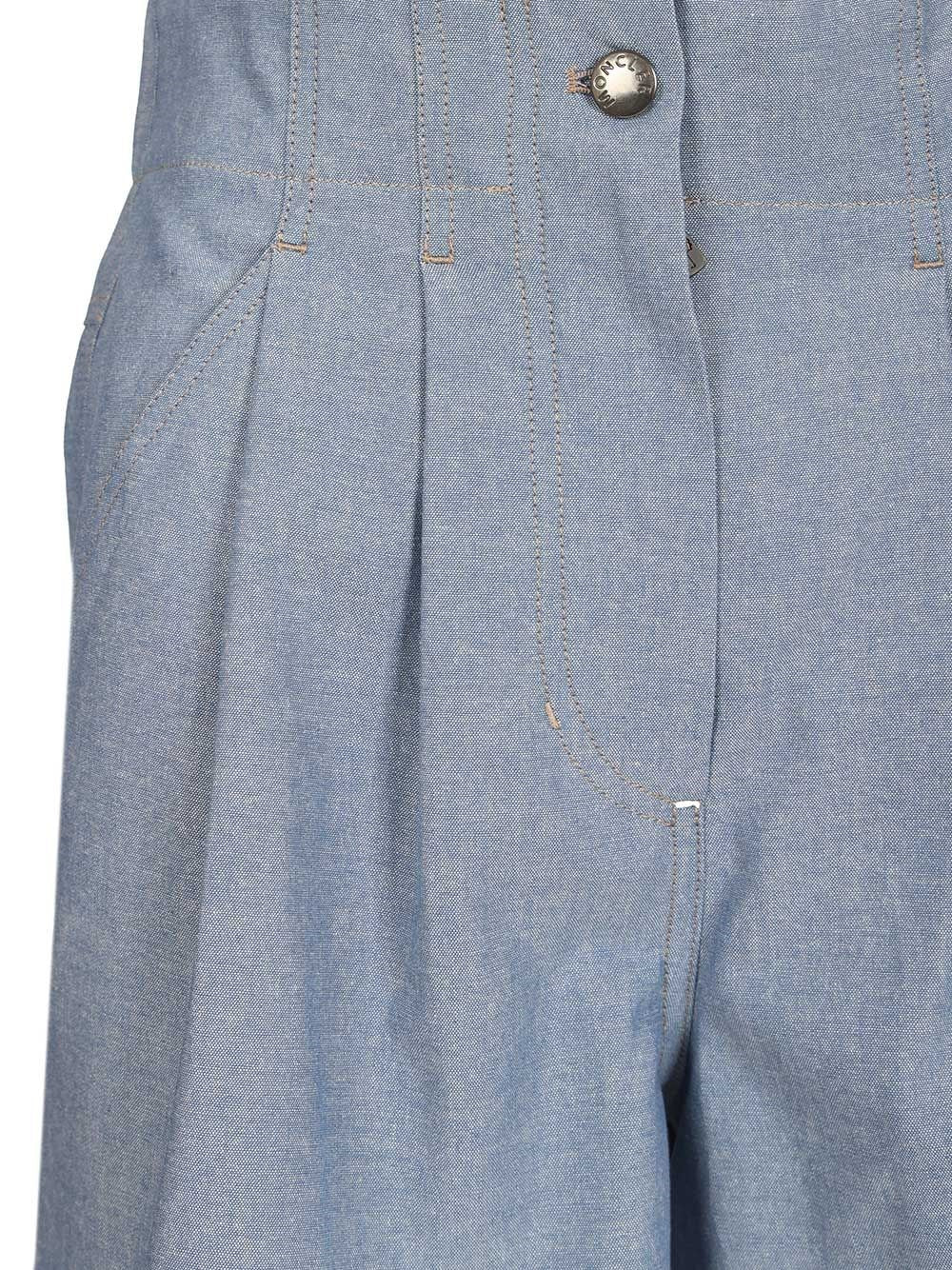 Moncler Grenoble Women Chambray Cotton Shorts MONCLER GRENOBLE