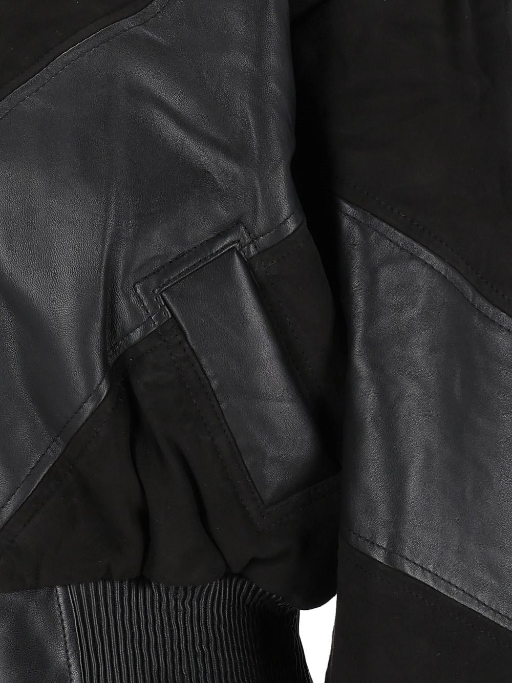 Rotate Women Cropped Leather Bomber Jacket ROTATE