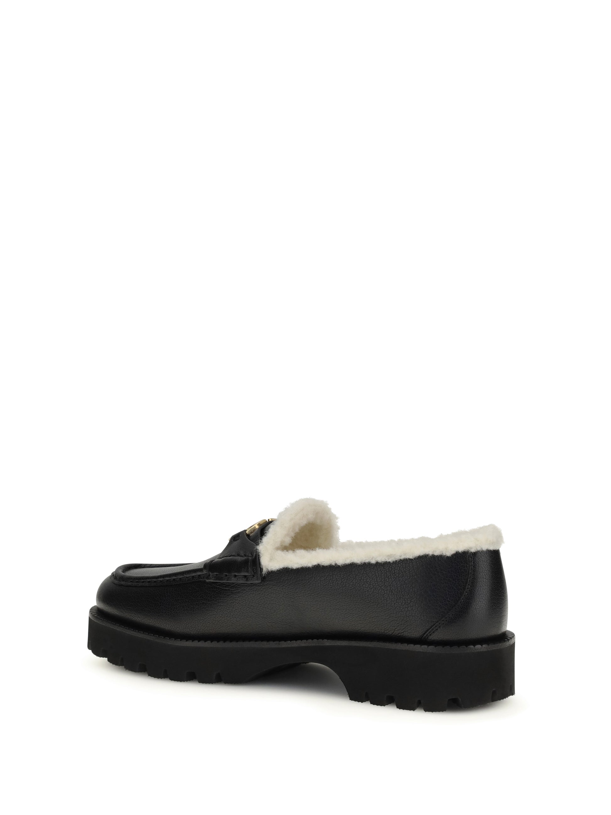 Valentino Garavani Women Vlogo Fur Loafers VALENTINO GARAVANI