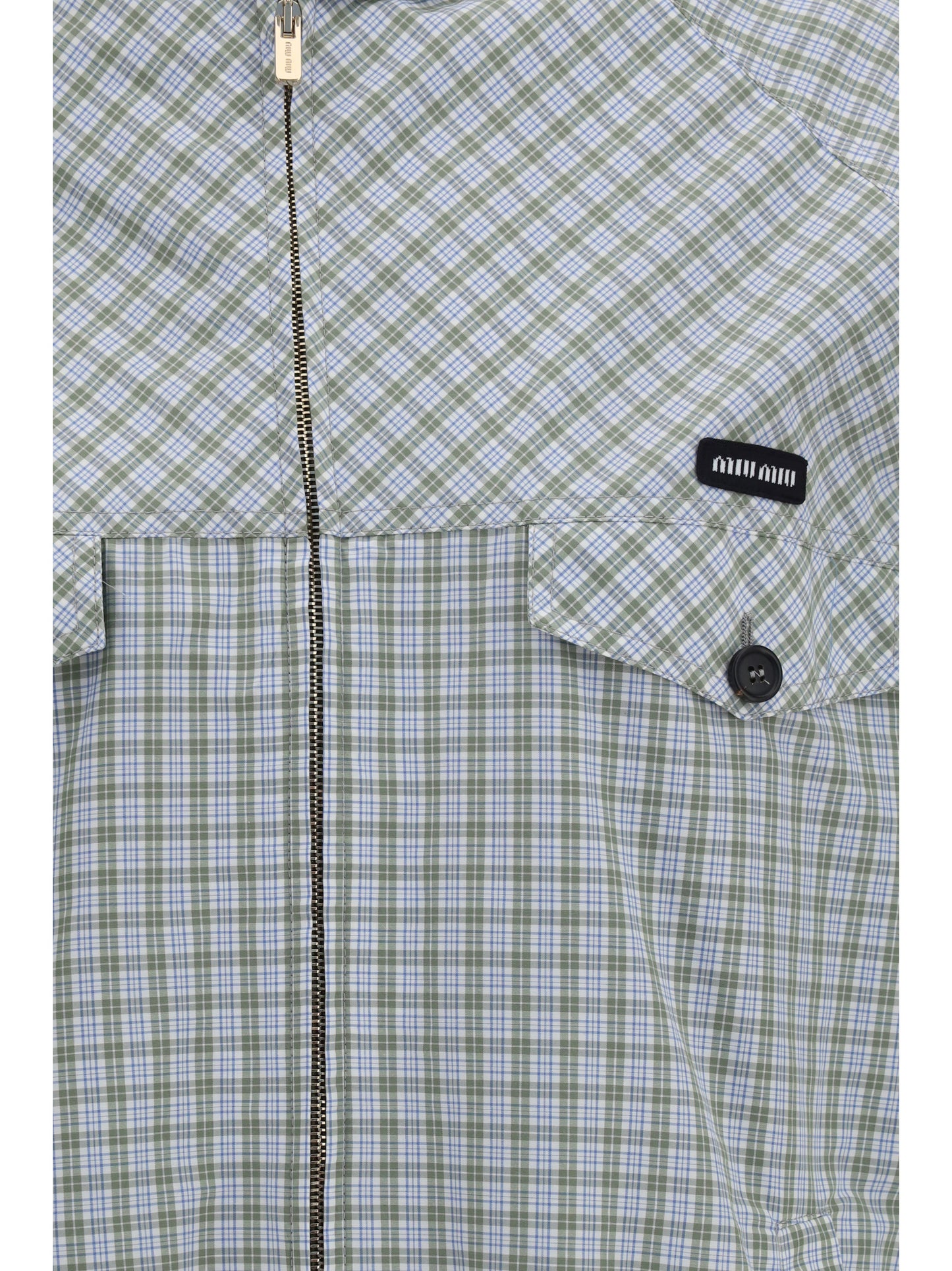 Miu Miu Women Checked Technical Fabric Blouson Jacket MIU MIU
