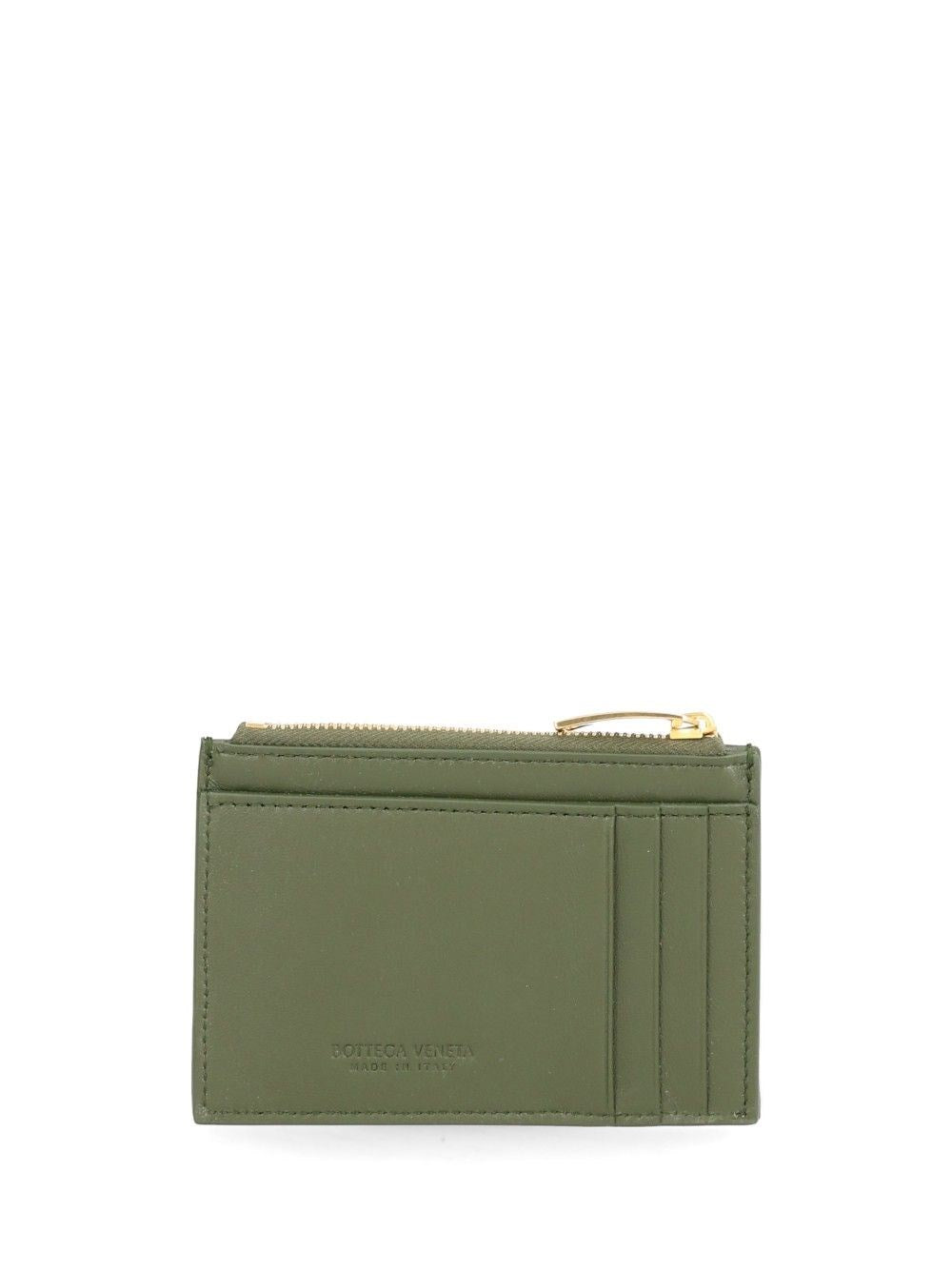 Bottega Veneta Women Woven Card Holder With Zip BOTTEGA VENETA