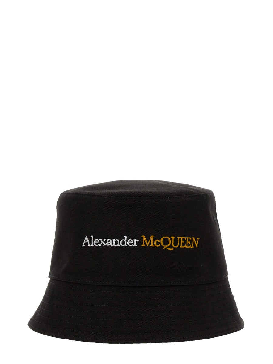 Alexander Mcqueen Men Bucket Hat With Logo ALEXANDER MCQUEEN