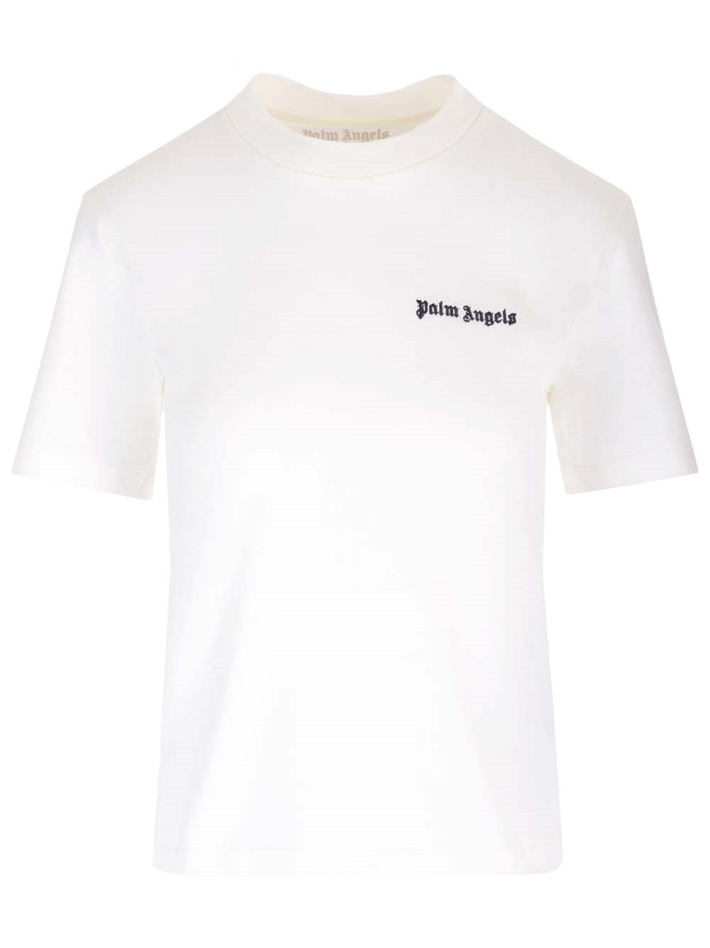 Palm Angels Women White T-Shirt With Logo PALM ANGELS