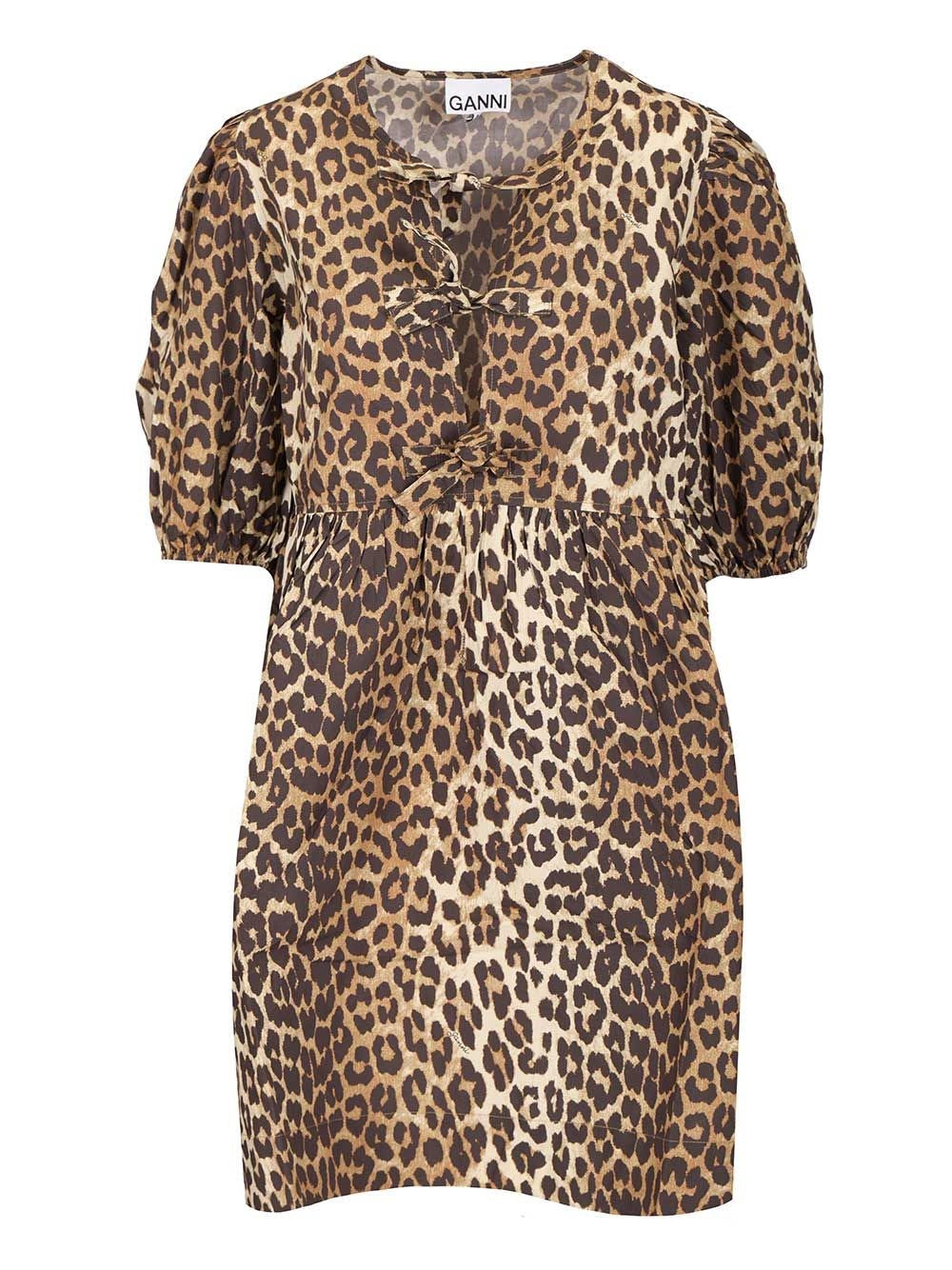 Ganni Women Leopard Print Mini Dress GANNI