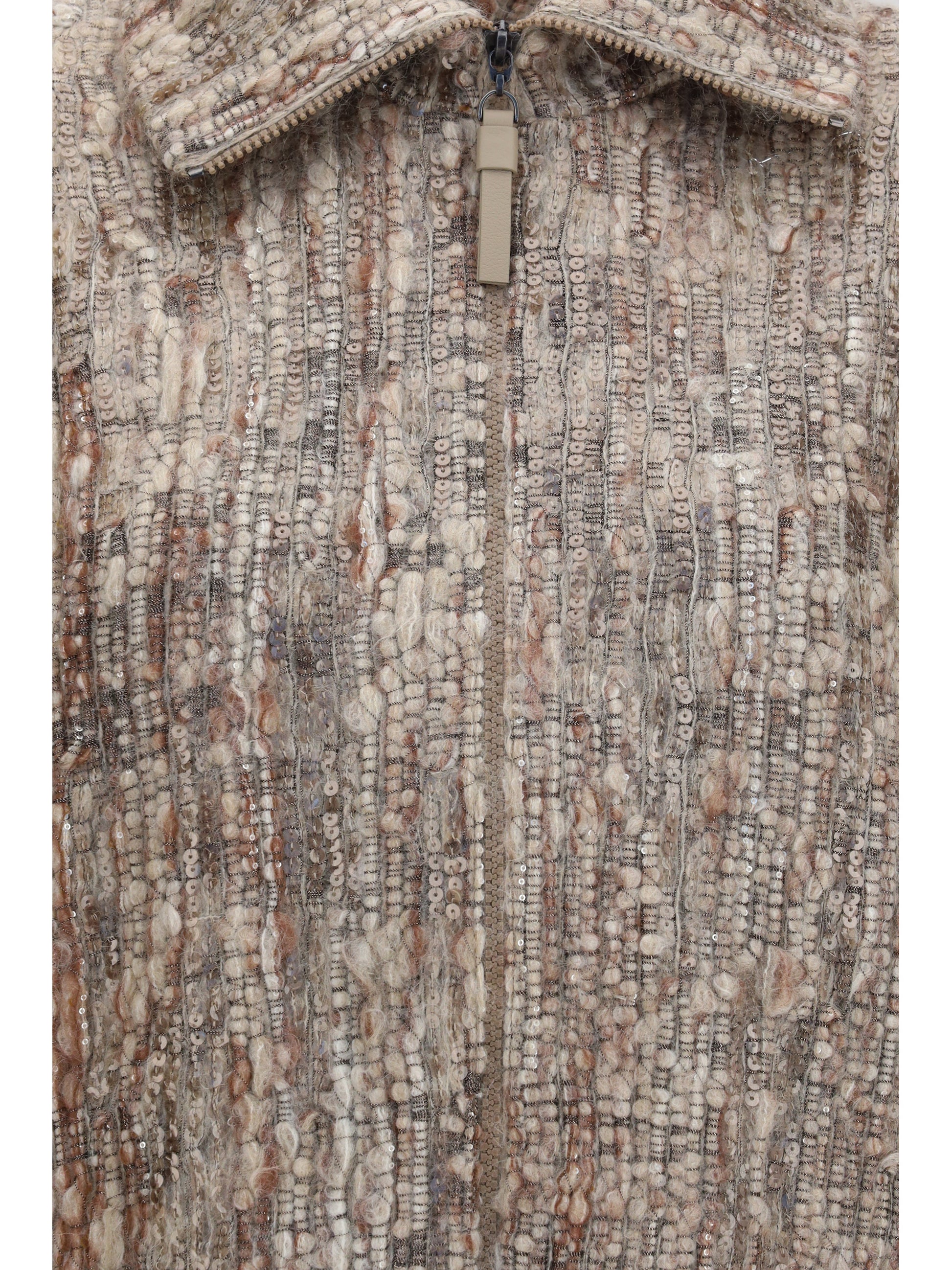 Brunello Cucinelli Women Perforated Zip Cardigan BRUNELLO CUCINELLI