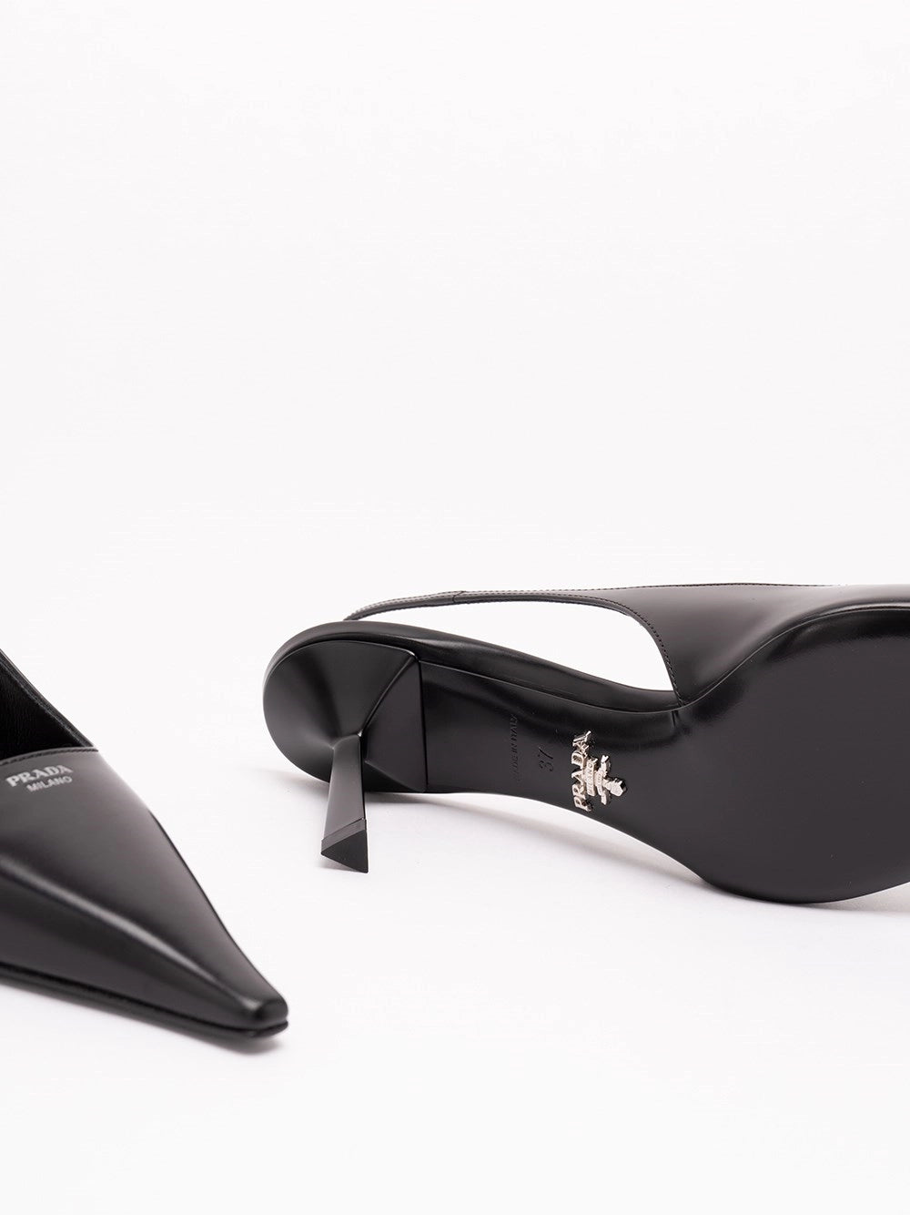 Prada Women Brushed Leather Slingback Pumps