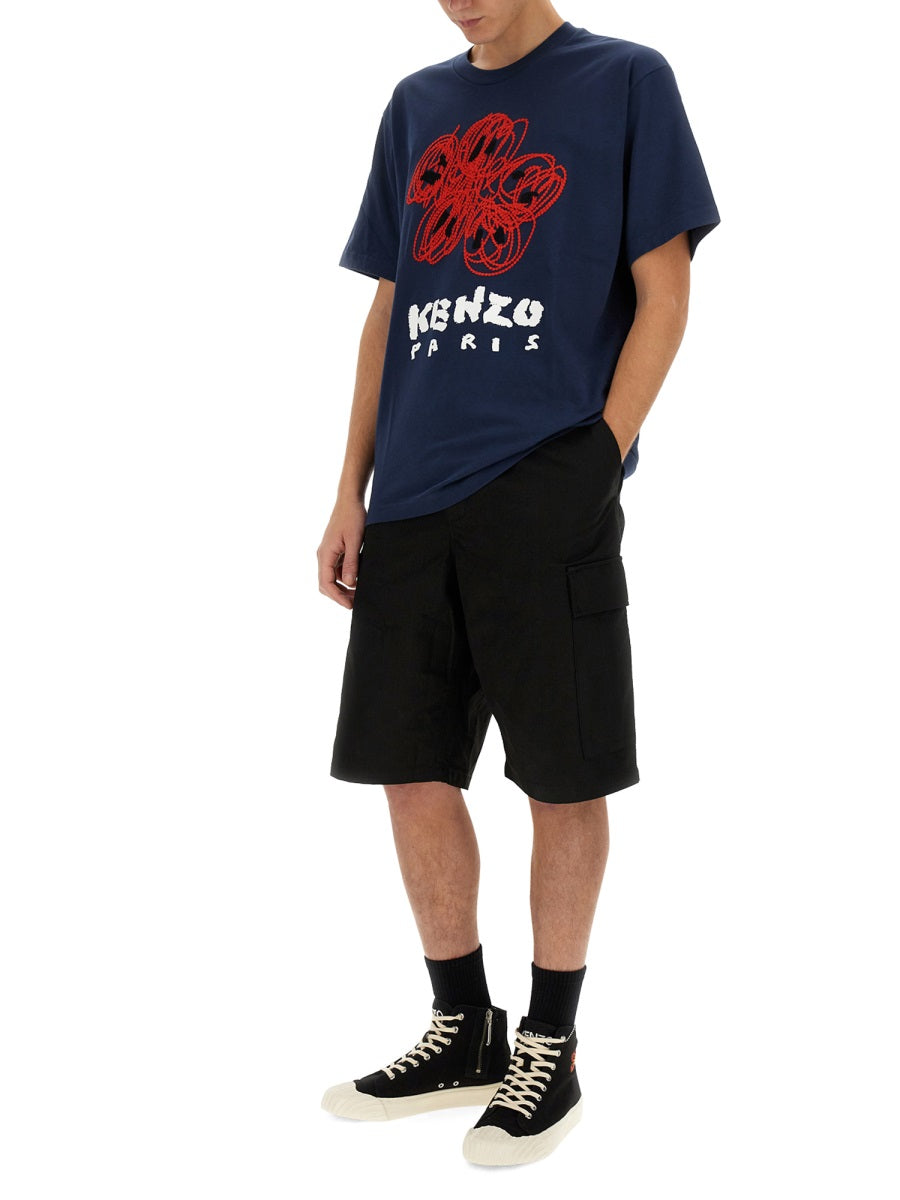 Kenzo Men Cargo Workwear Shorts KENZO