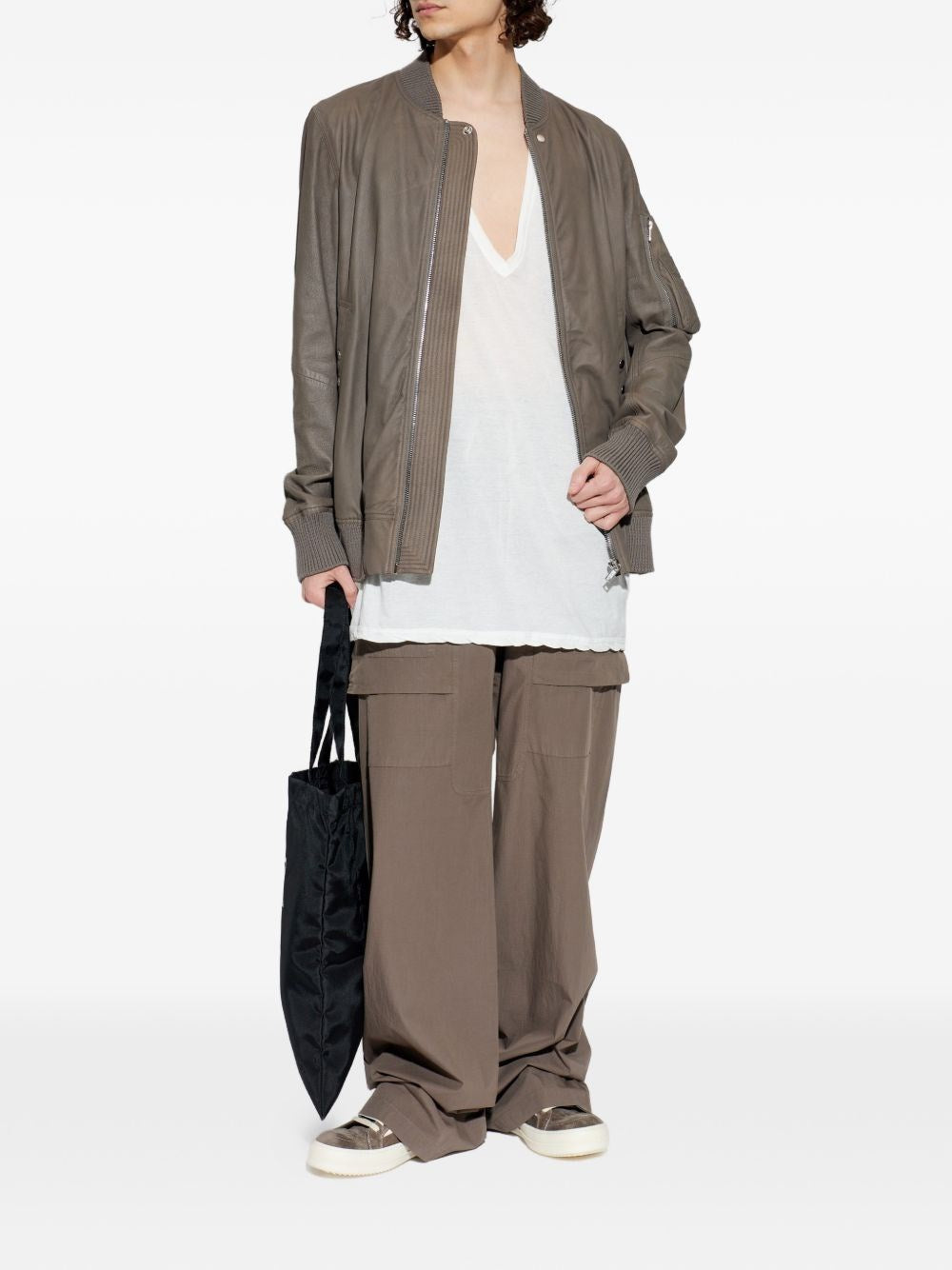 Rick Owens Men Aviator Leather Jacket RICK OWENS