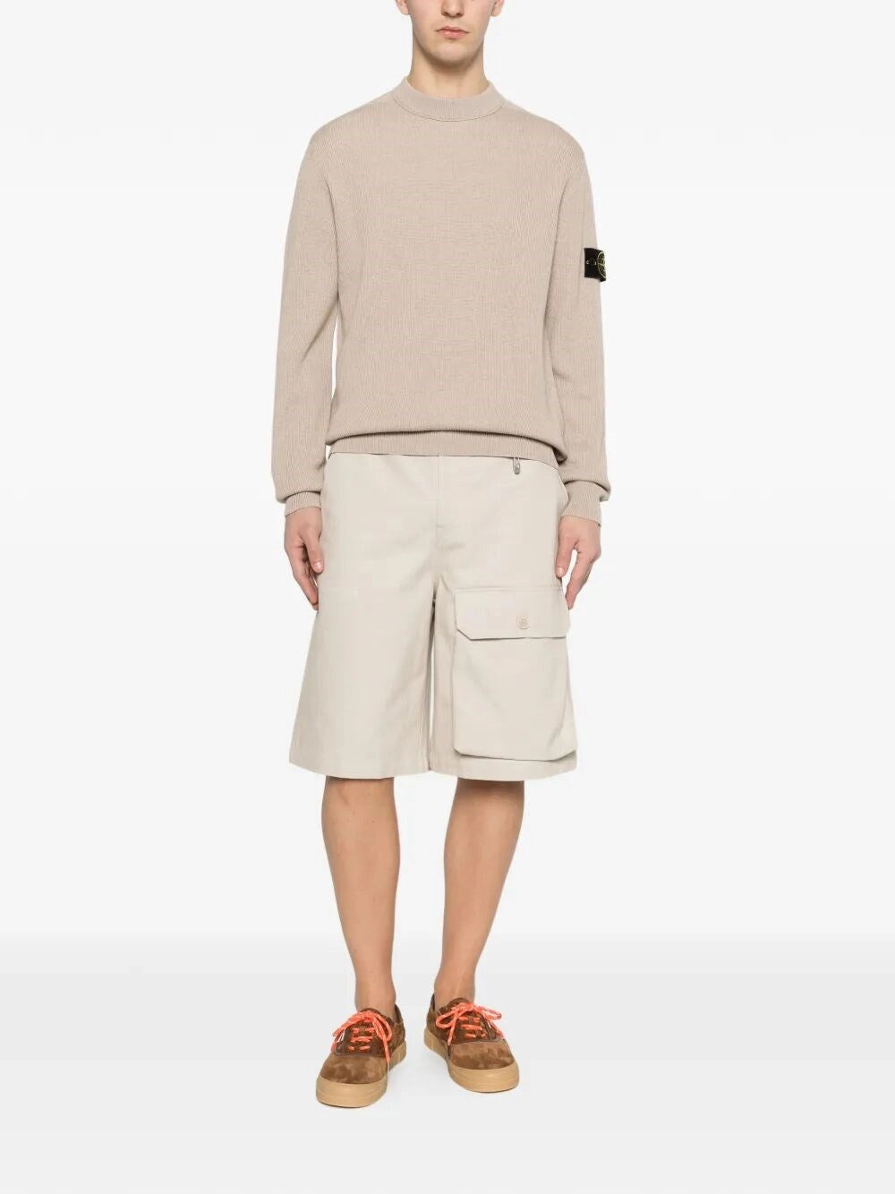Stone Island Men Ribbed Soft Organic Cotton Crewneck STONE ISLAND