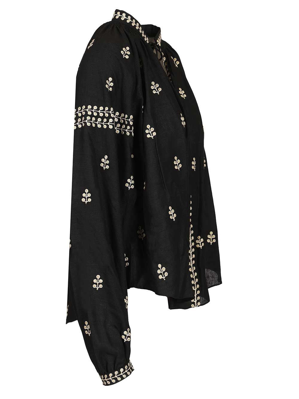 Isabel Marant Women Rodis Blouse In Embroidered Tussar Silk ISABEL MARANT