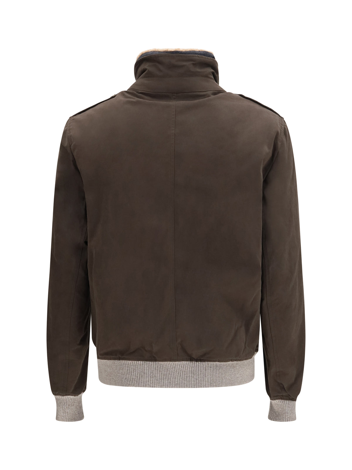 Brunello Cucinelli Men Waxed Techno Cotton Bomber With Thermore® Padding BRUNELLO CUCINELLI