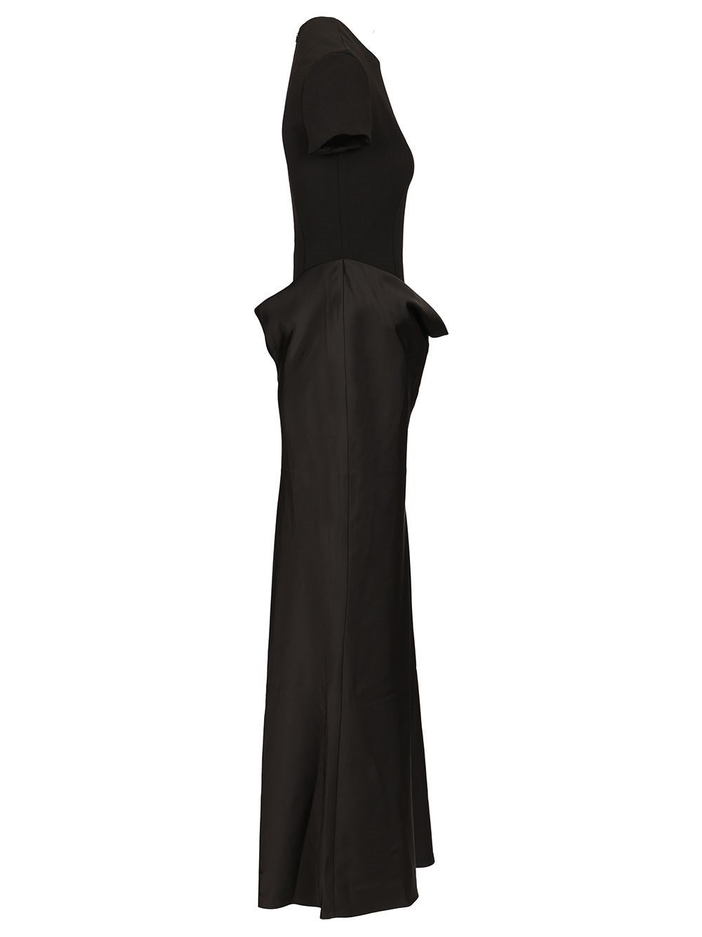 Rotate Women Long Black Dress With Short Sleeves And Drape ROTATE