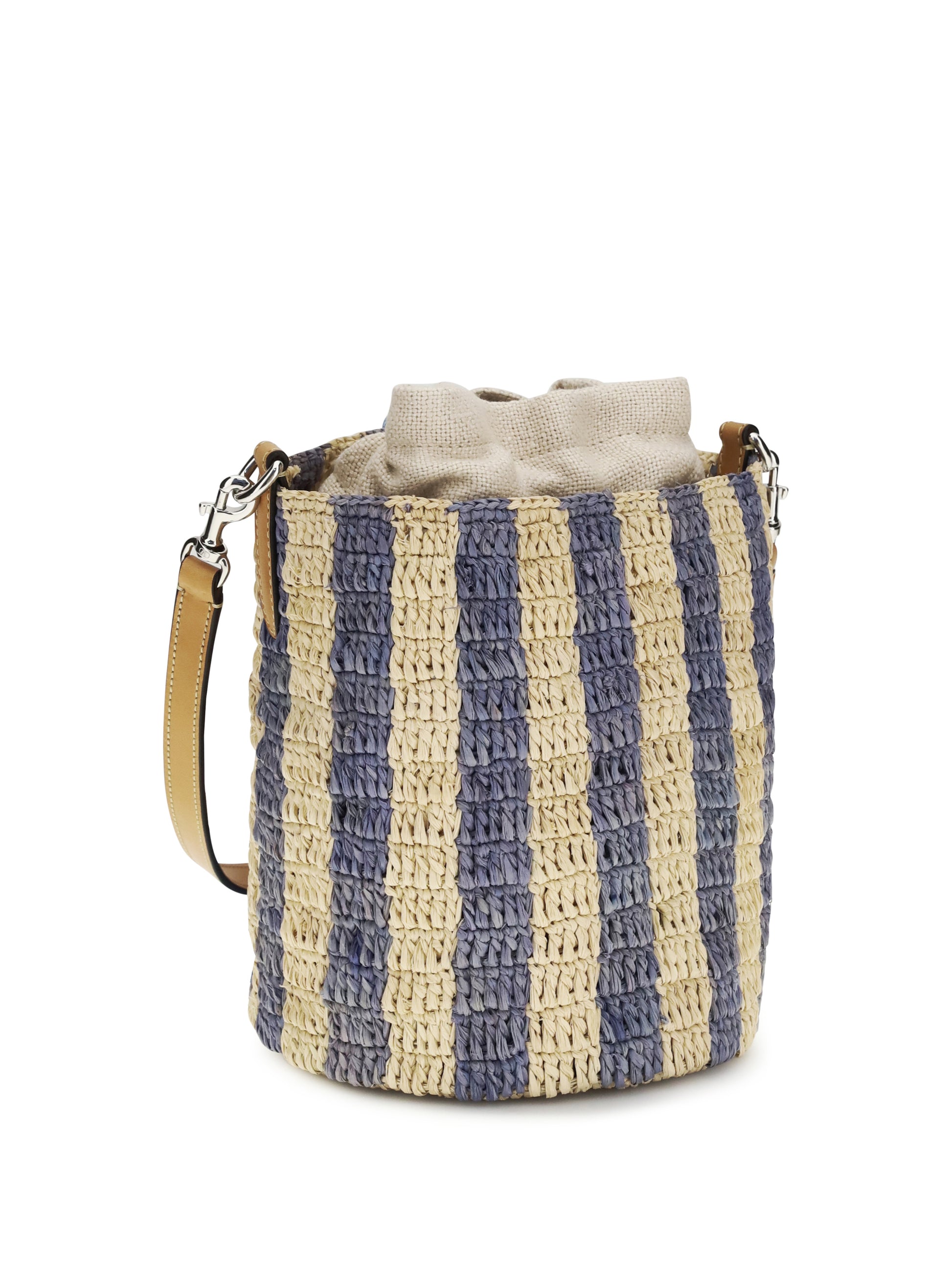 Valentino Garavani Women Striped Raffia Bucket Bag VALENTINO GARAVANI