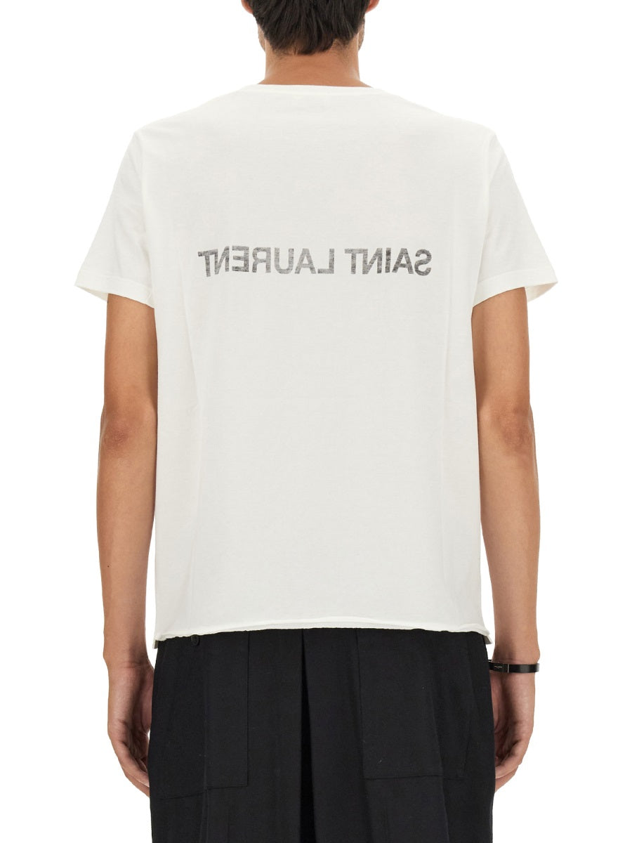 Saint Laurent Men Inverted Logo T-Shirt SAINT LAURENT