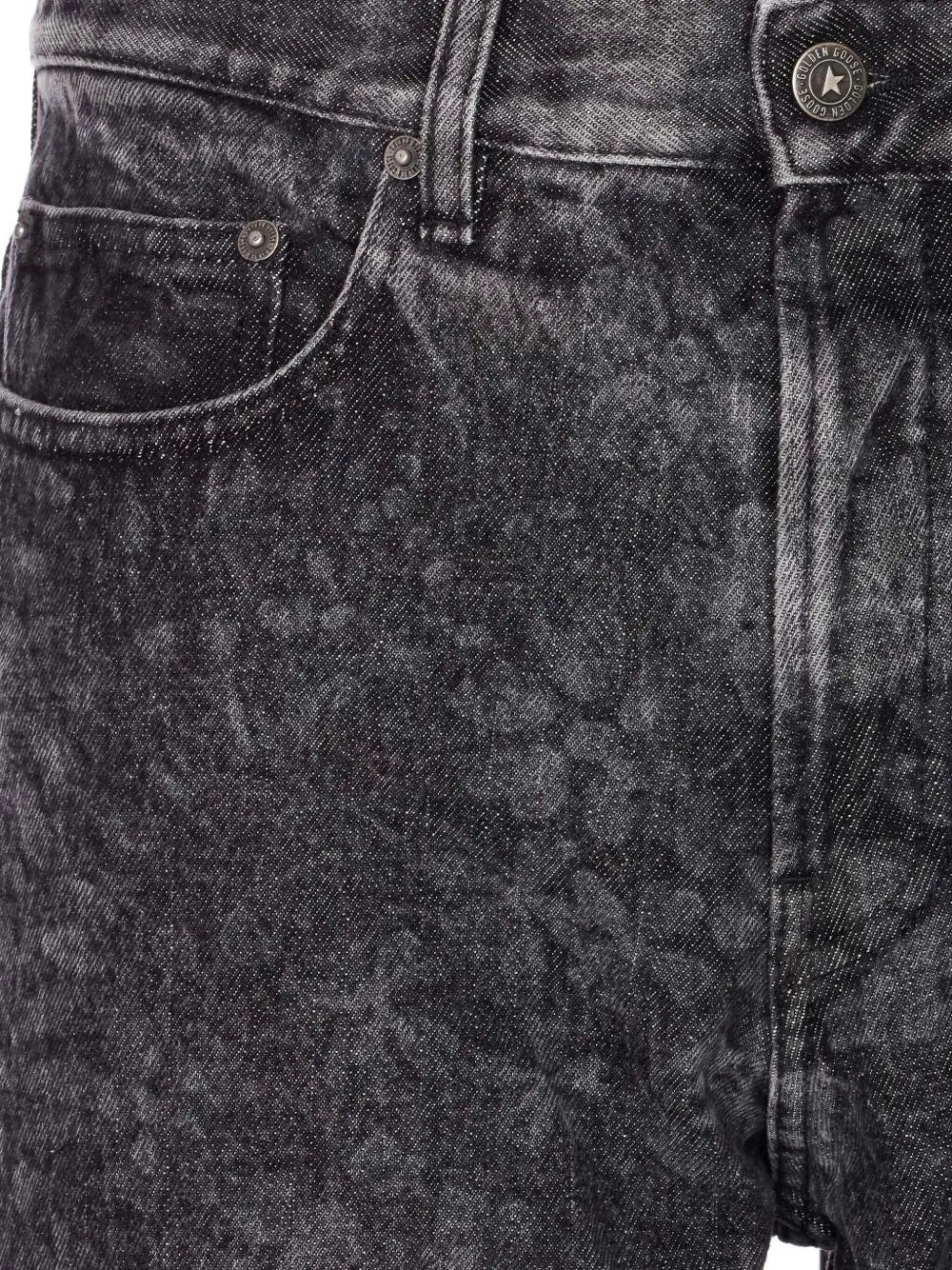 Golden Goose Men `Journey` Skate Jeans `All Over Laser Flowers`