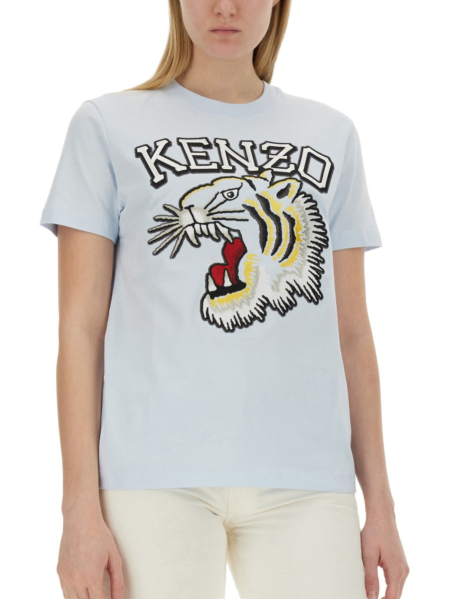 Kenzo Women T-Shirt With Tiger Embroidery KENZO