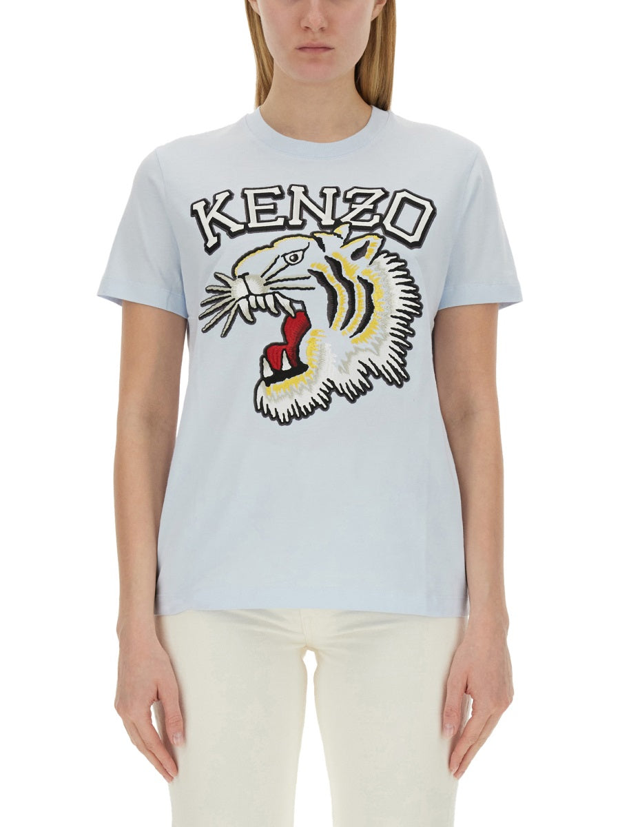 Kenzo Women T-Shirt With Tiger Embroidery KENZO