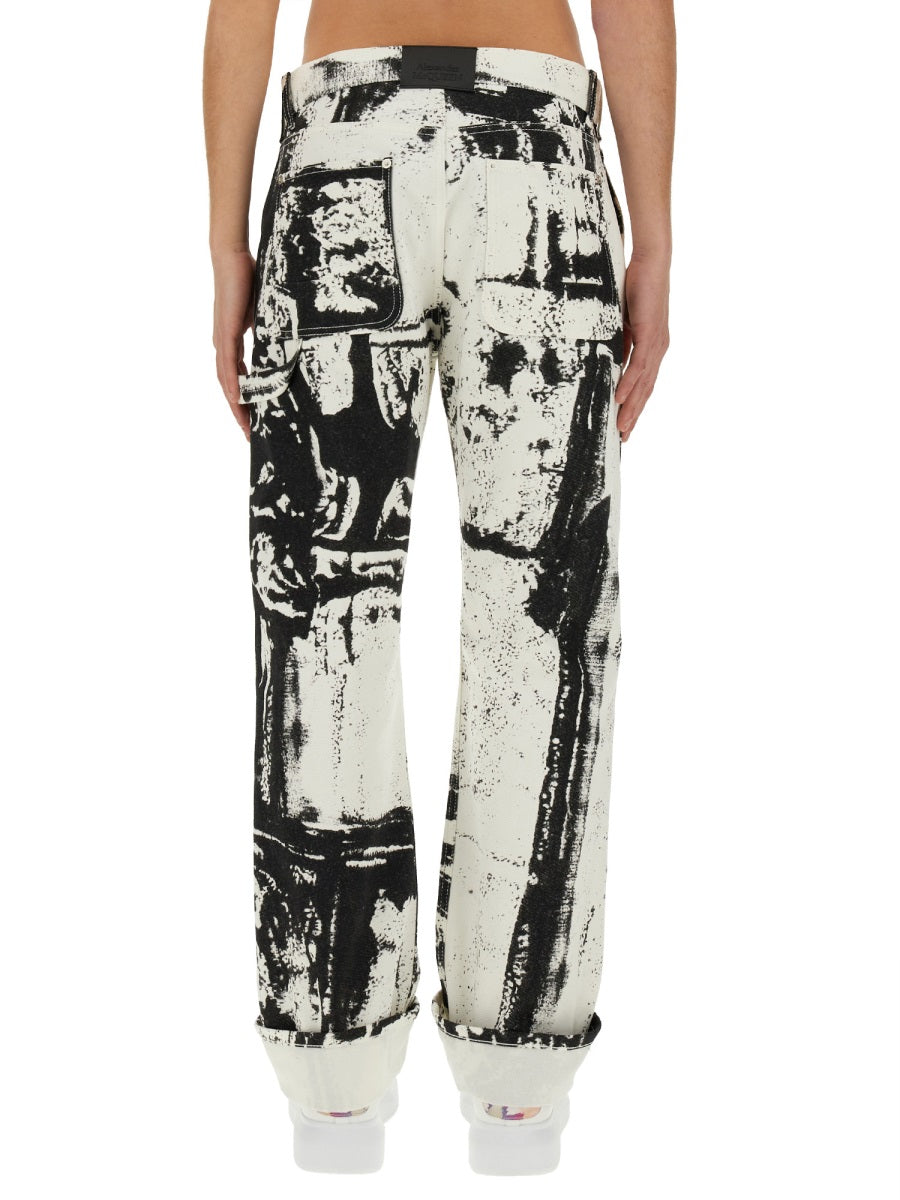 Alexander Mcqueen Men Workwear Jeans With Fold Print ALEXANDER MCQUEEN