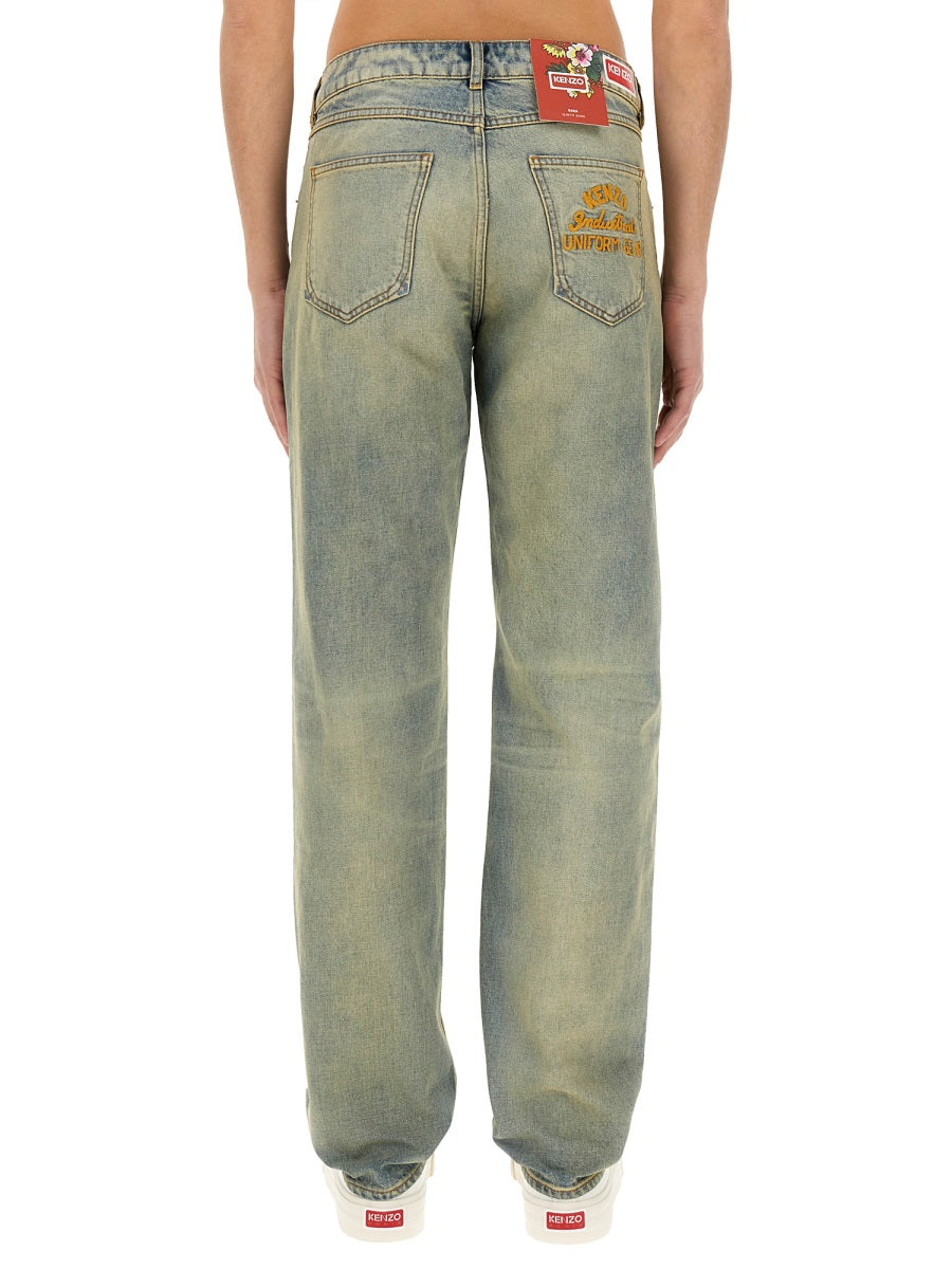 Kenzo Men Slim Bara Jeans 'Kenzo Drawn Varsity' KENZO
