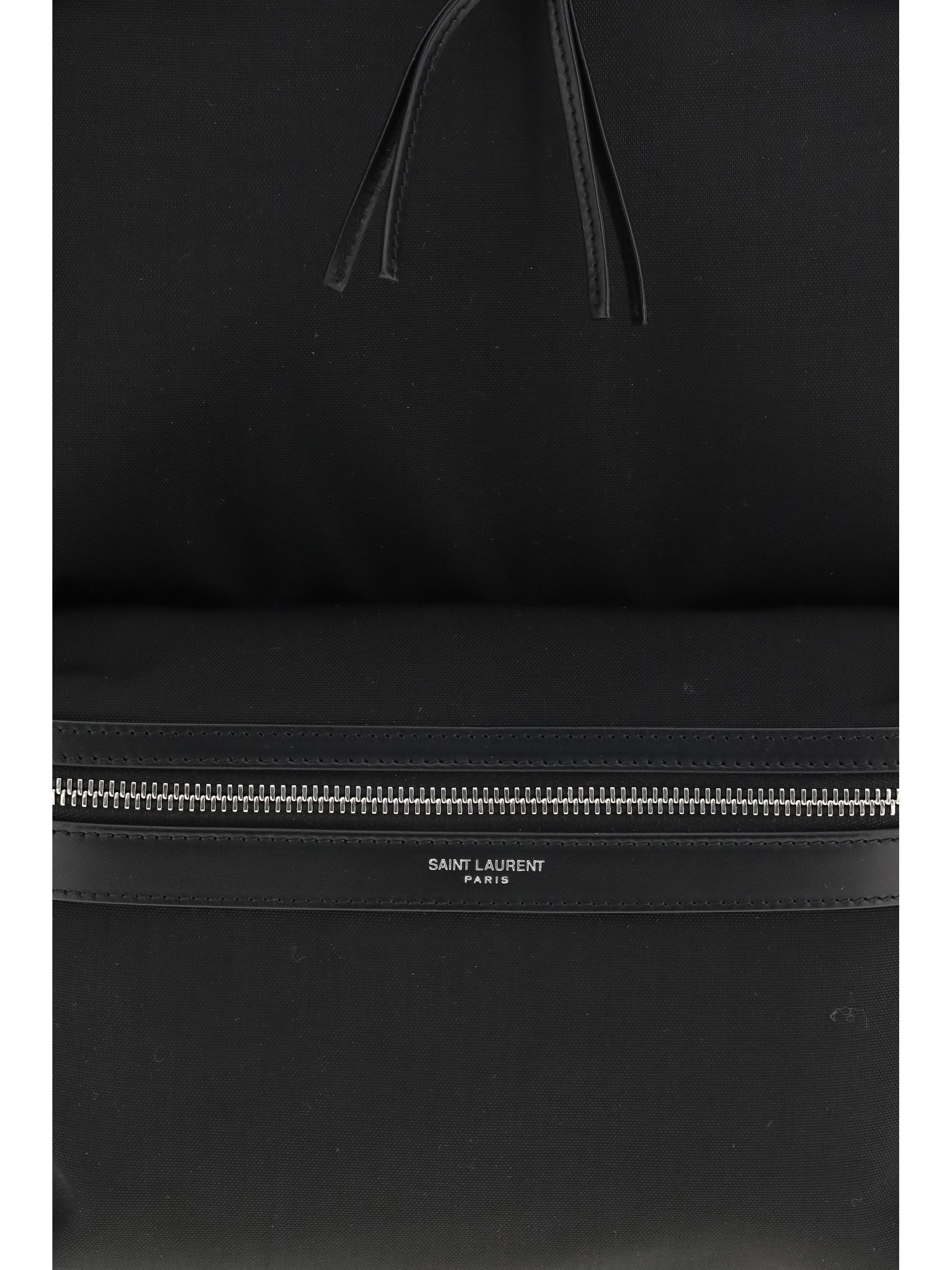 Saint Laurent Men City Backpack In Leather And Nylon SAINT LAURENT