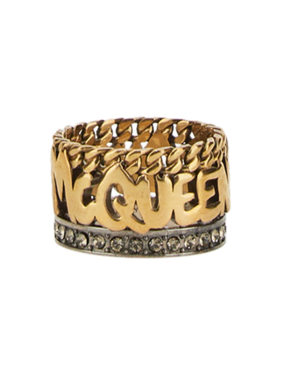 Alexander Mcqueen Women Graffiti Ring ALEXANDER MCQUEEN