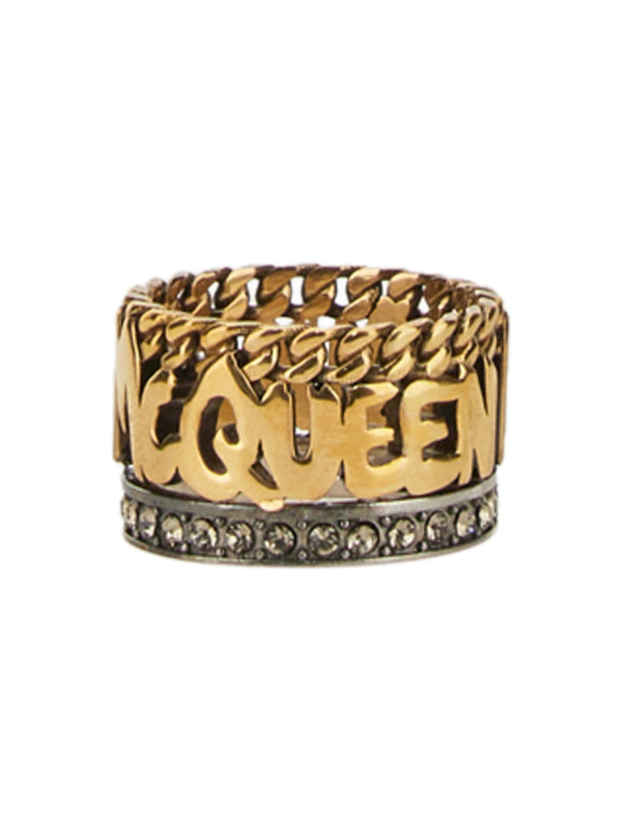 Alexander Mcqueen Women Graffiti Ring ALEXANDER MCQUEEN