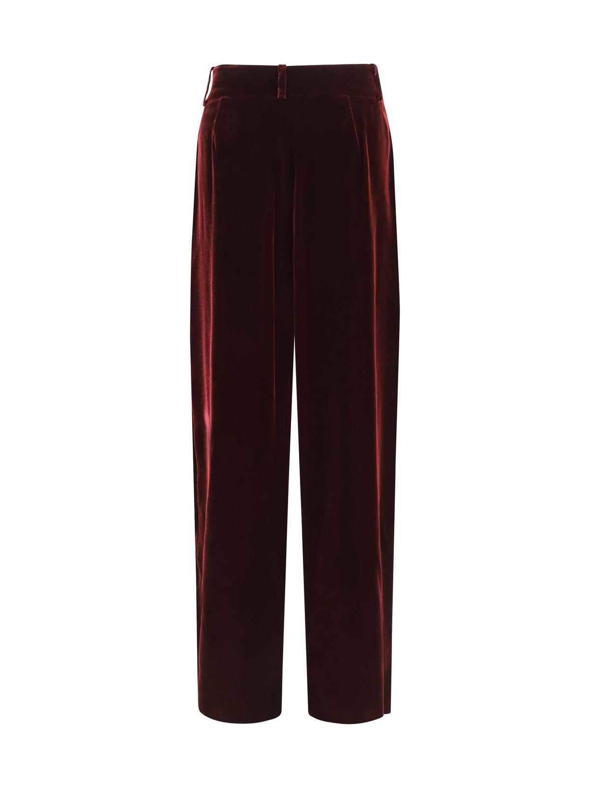 Giorgio Armani Women Wide Leg Pants With Double Pleats In Viscose And Silk Velvet GIORGIO ARMANI