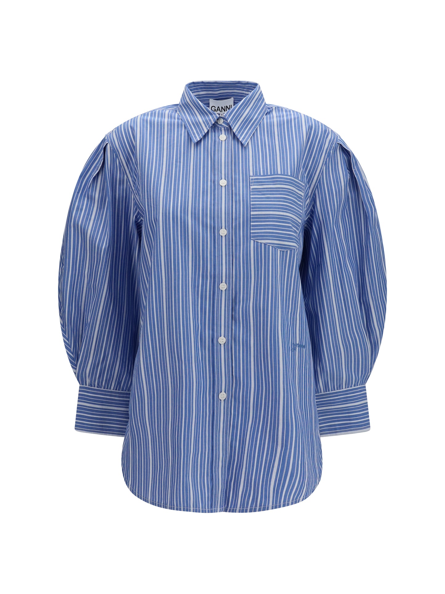 Ganni Women Striped Cotton T-Shirt GANNI