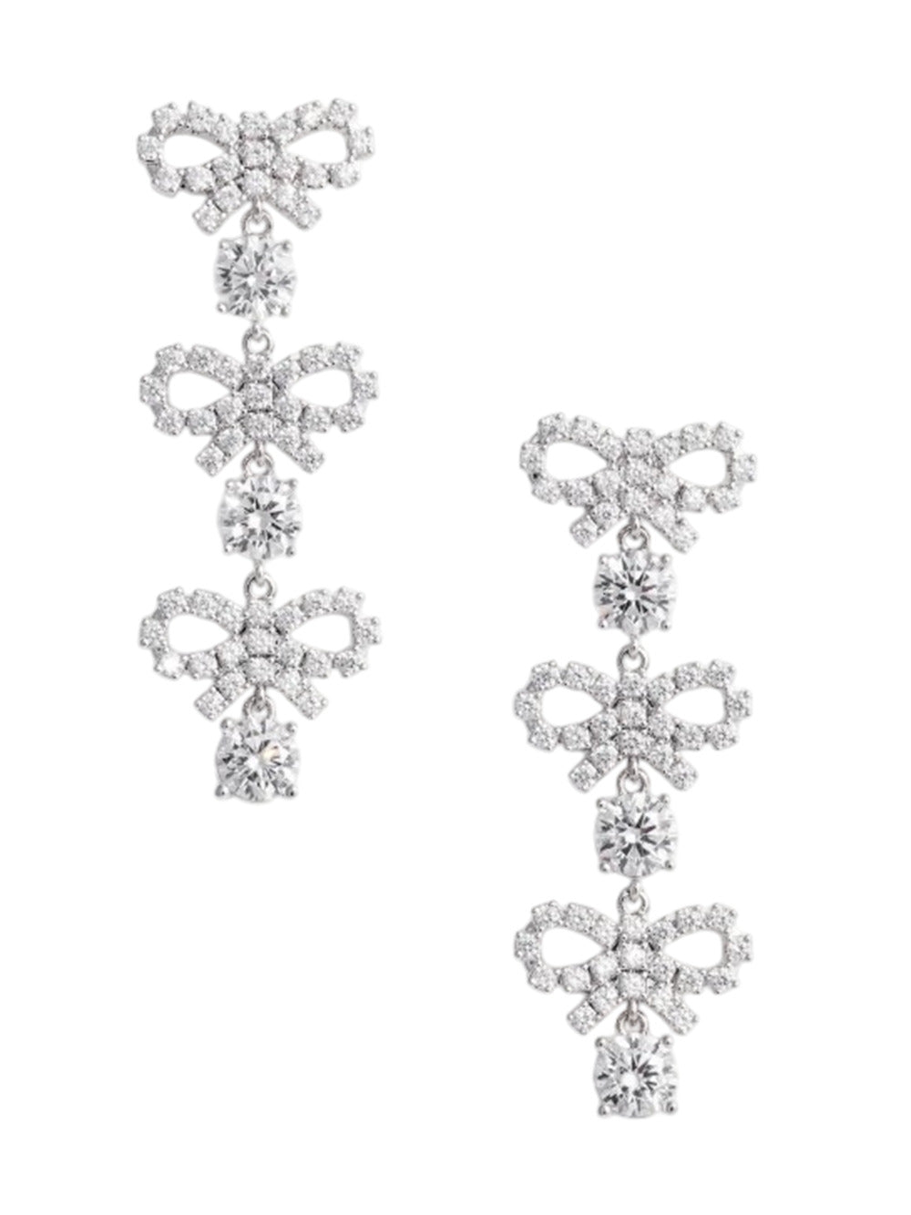 Self-Portrait Women Crystal Micro Bow Tiered Earrings SELF-PORTRAIT