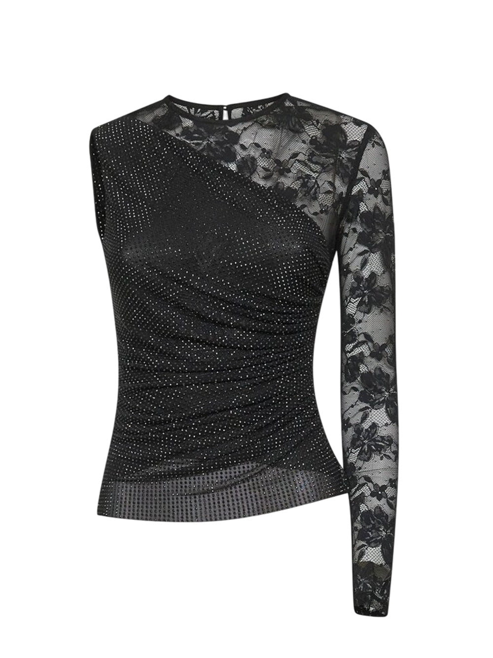 Self-Portrait Women One Shoulder Floral Lace Top SELF-PORTRAIT