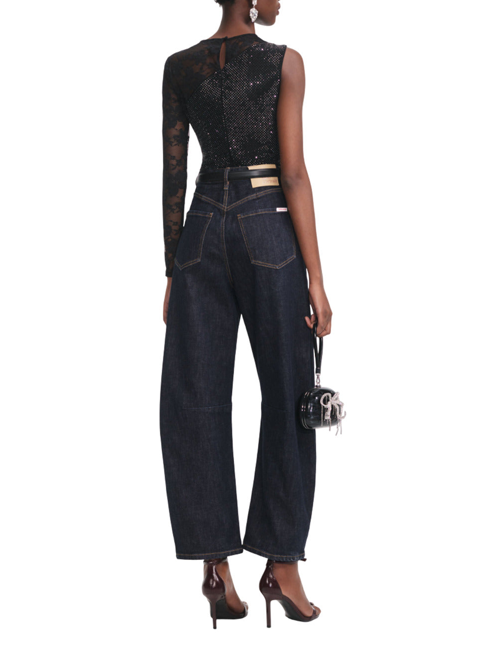 Self-Portrait Women One Shoulder Floral Lace Top SELF-PORTRAIT
