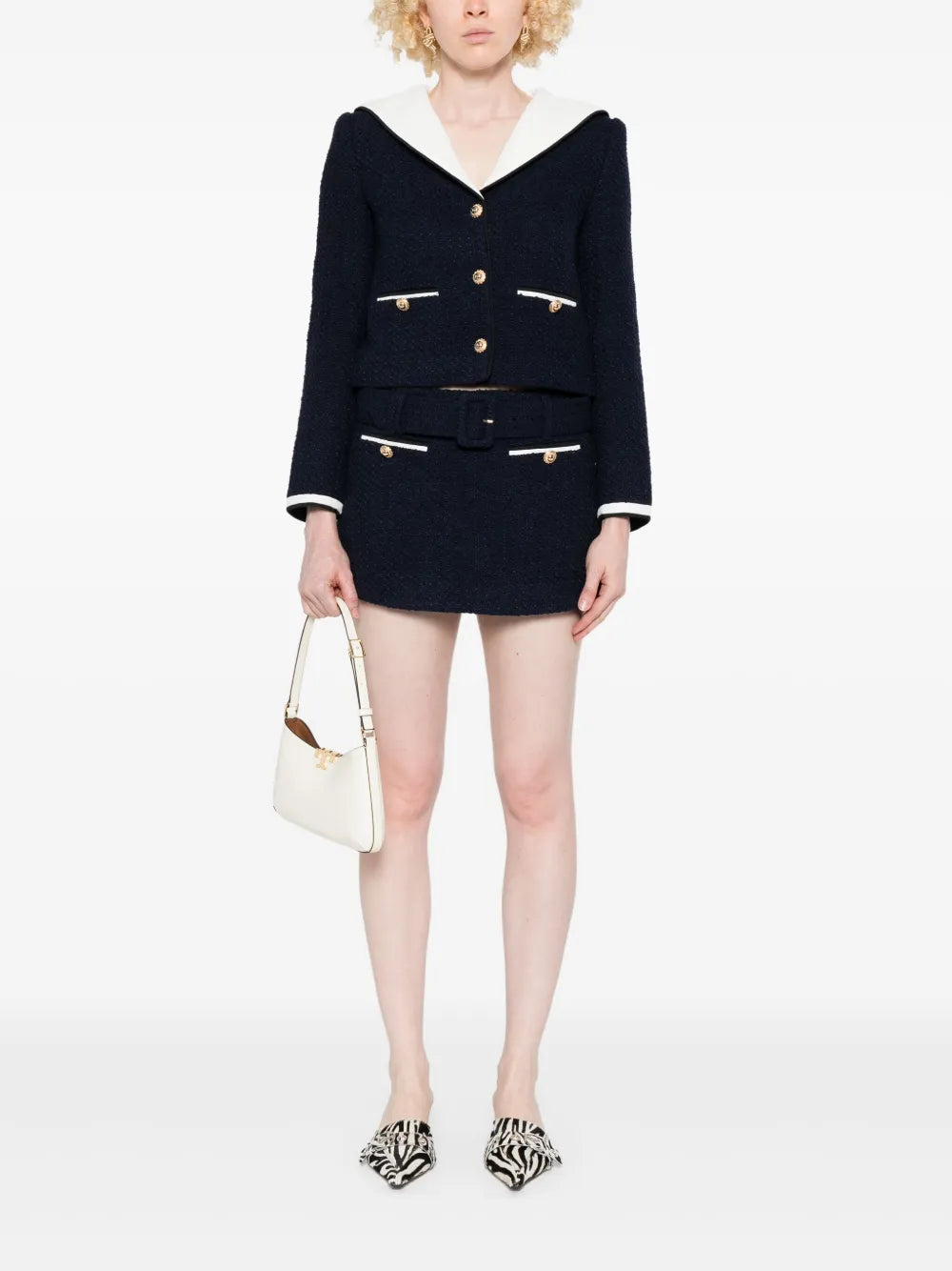 Self-Portrait Women Bouclé Mini Skirt With Shorts SELF-PORTRAIT