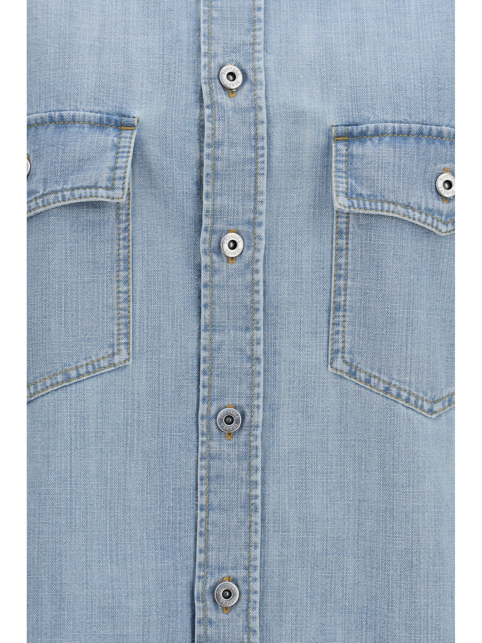 Bottega Veneta Women Sky Bleached Oversize Denim Shirt BOTTEGA VENETA