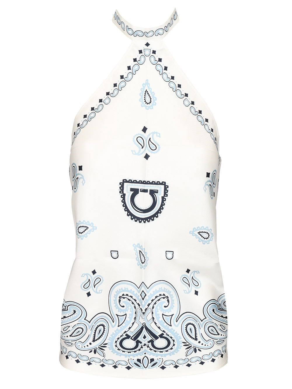 Ferragamo Women "Arabesque" Print Scarf Top FERRAGAMO