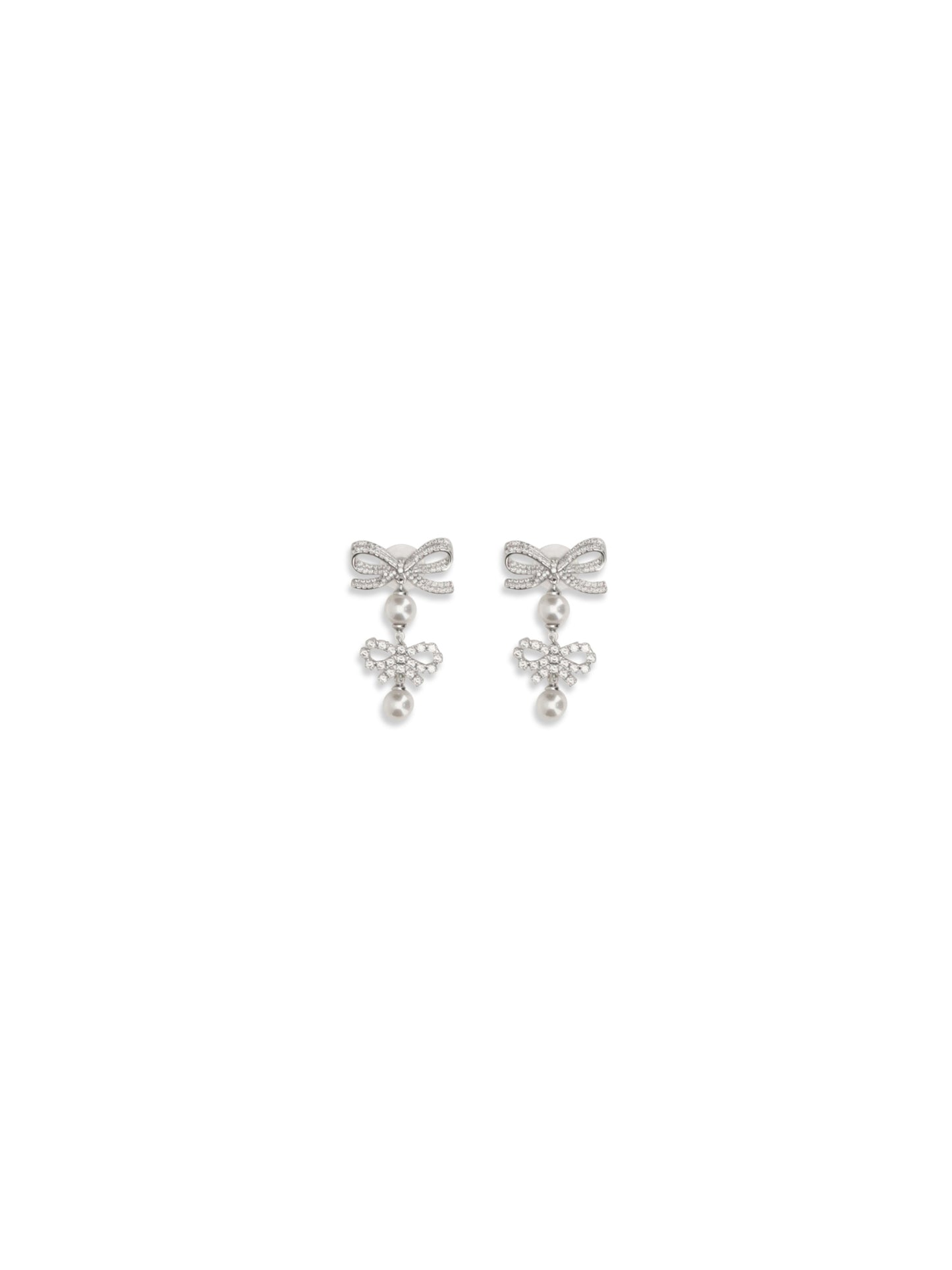 Self-Portrait Women Double Bow Pearl Earrings SELF-PORTRAIT