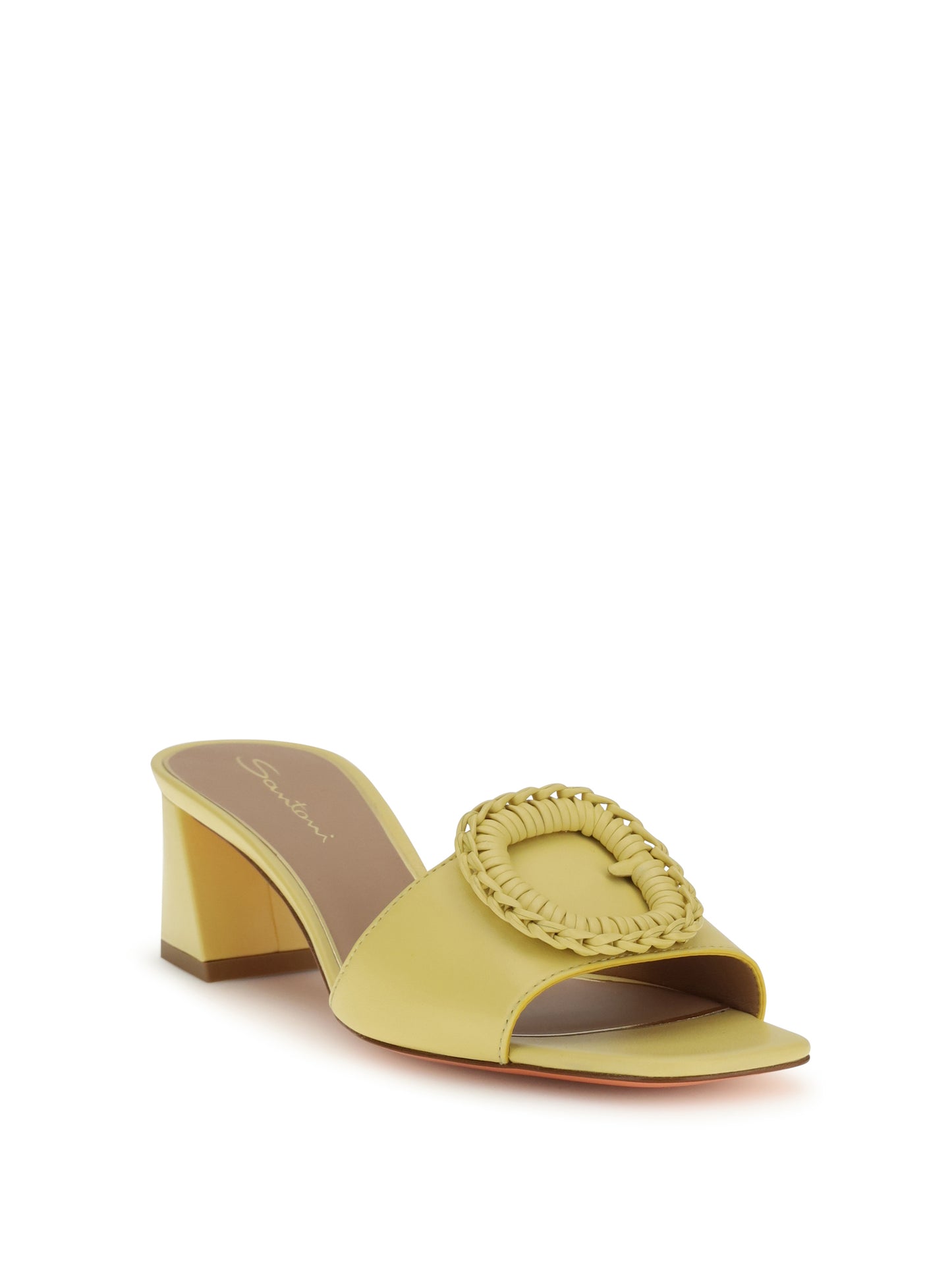 Santoni Women Leather Sandals Mules SANTONI