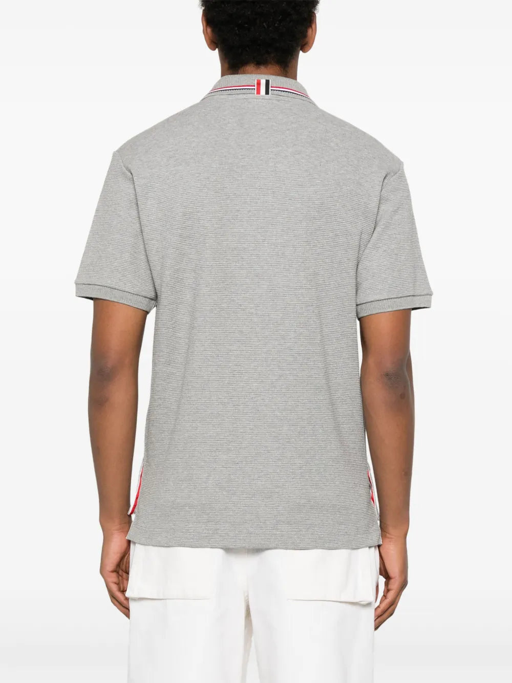 Thom Browne Men Cotton Polo With Logo Embroidery THOM BROWNE
