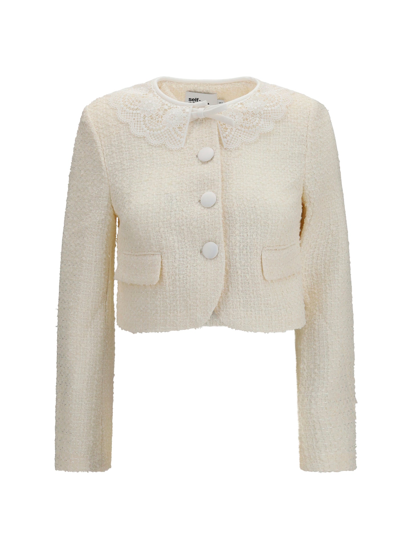 Self-Portrait Women Bouclé Jacket With Lace Collar SELF-PORTRAIT