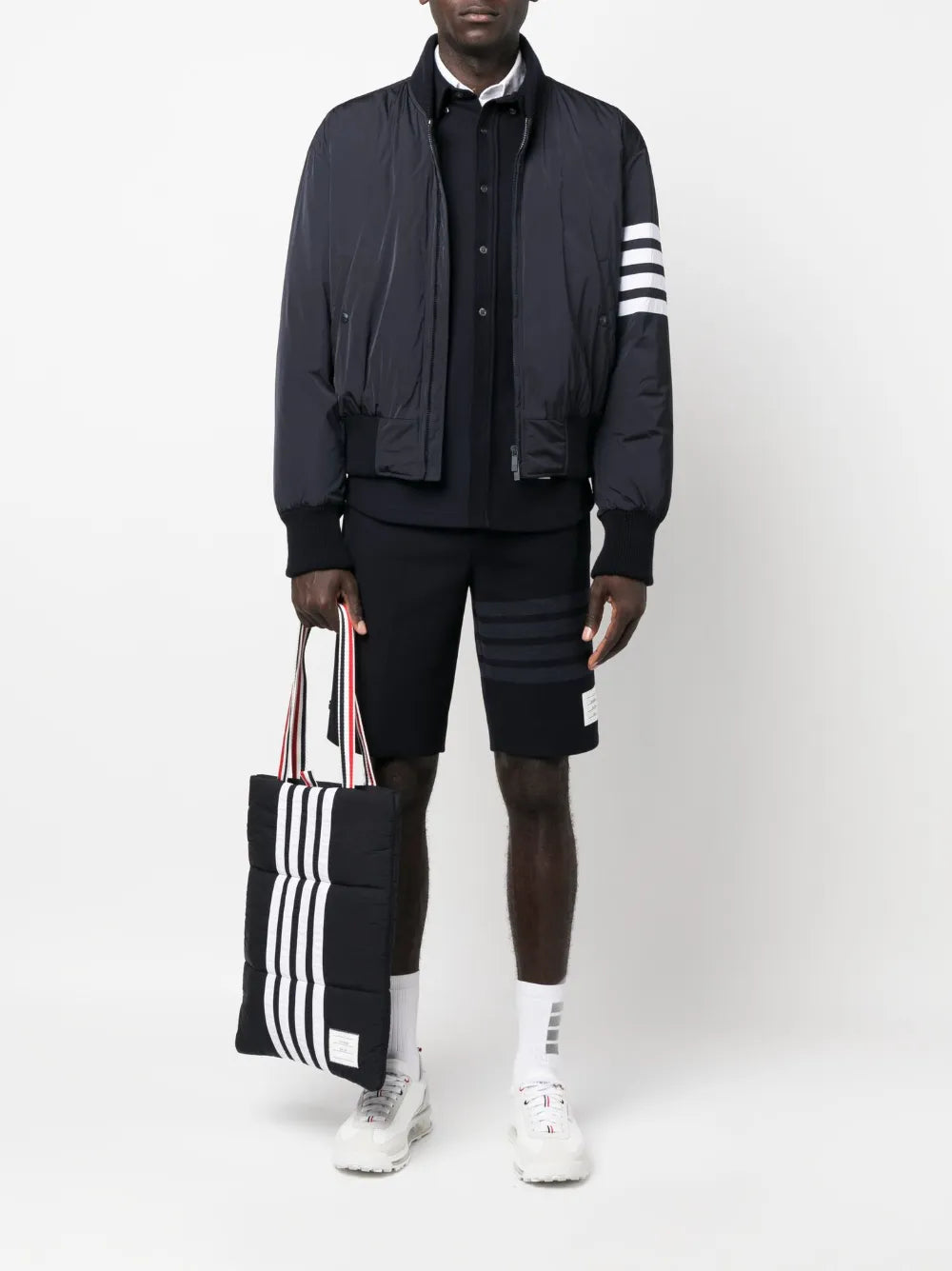 Thom Browne Men Bomber Jacket With 4-Stripe Detail THOM BROWNE