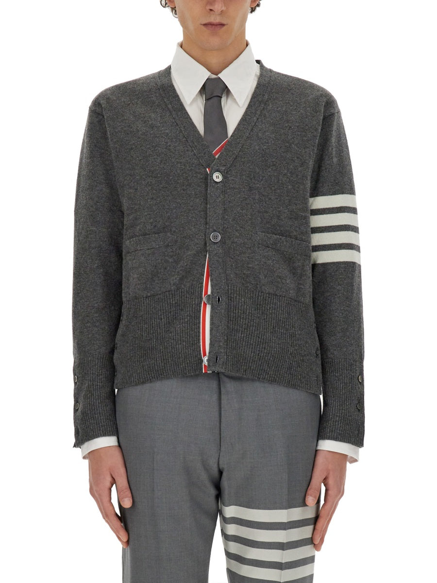 Thom Browne Men V-Neck Cardigan THOM BROWNE