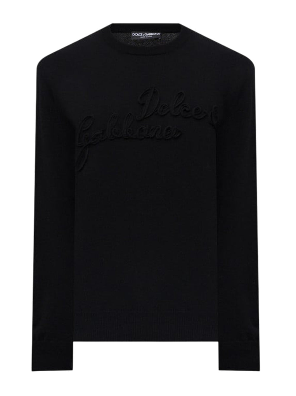 Dolce & Gabbana Men Maglione In Lana Nera Con Logo DOLCE & GABBANA