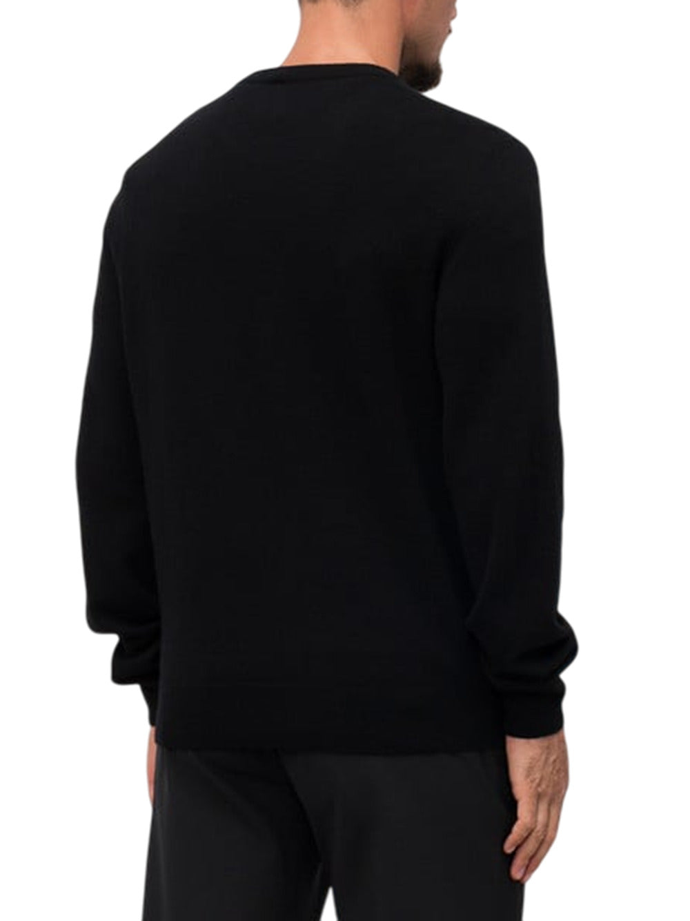Dolce & Gabbana Men Maglione In Lana Nera Con Logo DOLCE & GABBANA