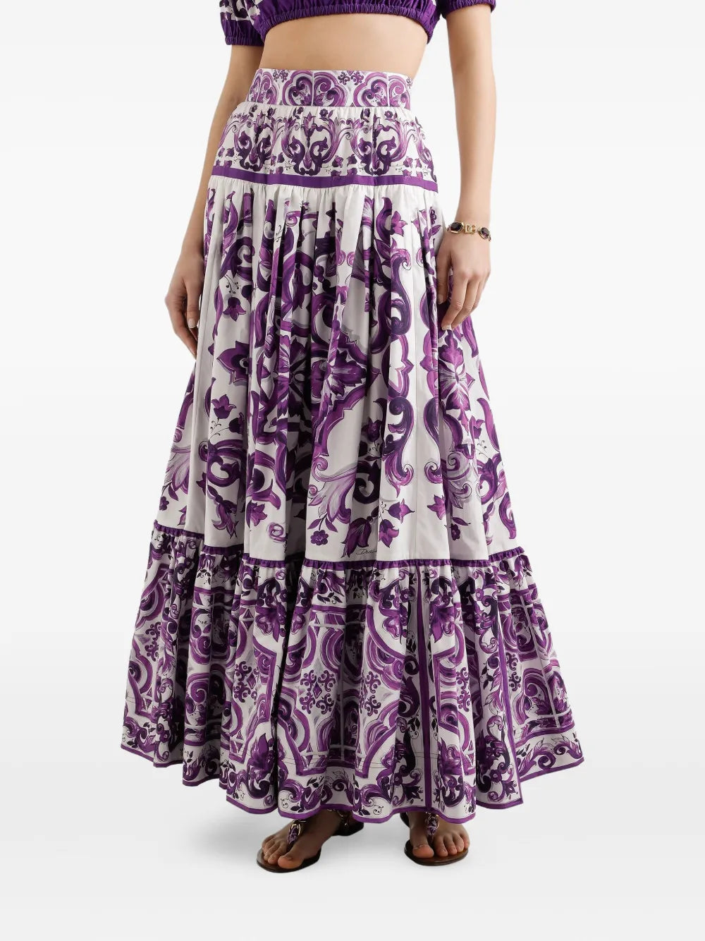 Dolce & Gabbana Women Long Skirt With Majolica Print DOLCE & GABBANA