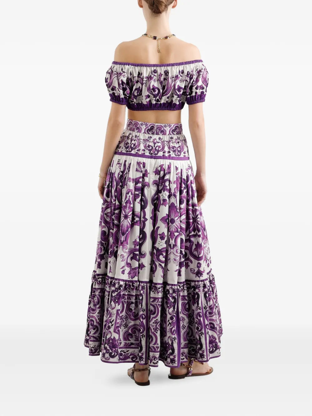 Dolce & Gabbana Women Long Skirt With Majolica Print DOLCE & GABBANA