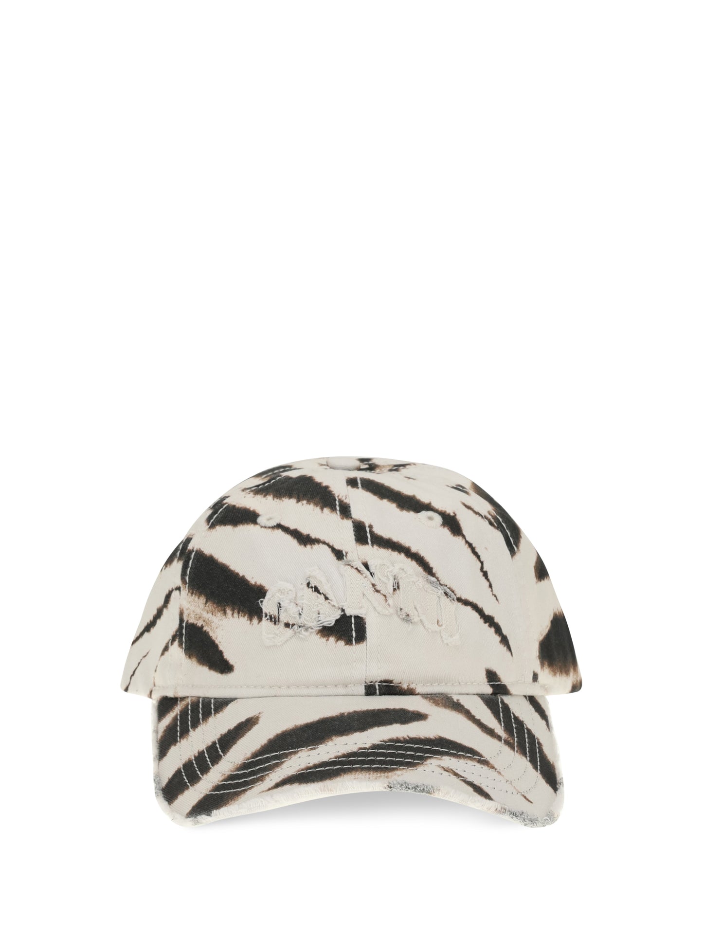 Ganni Women Zebra Print Baseball Cap GANNI