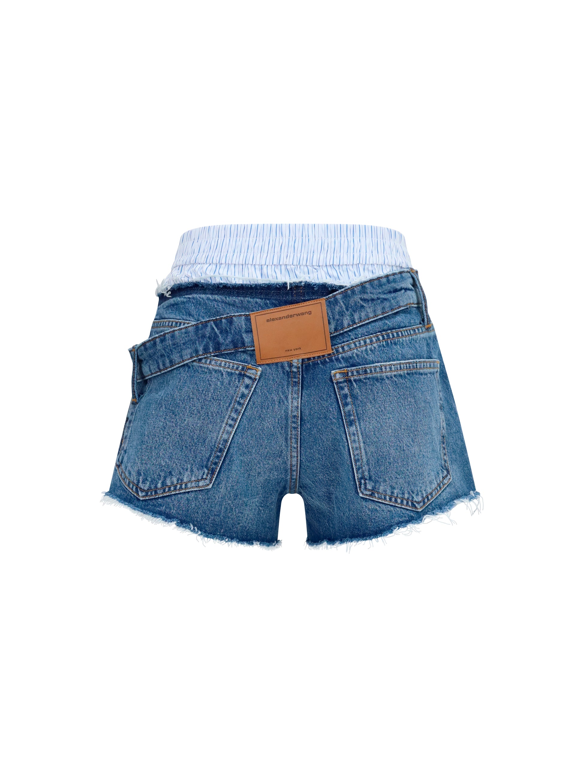 Alexander Wang Women Denim Shorts With Boxer Detail ALEXANDER WANG