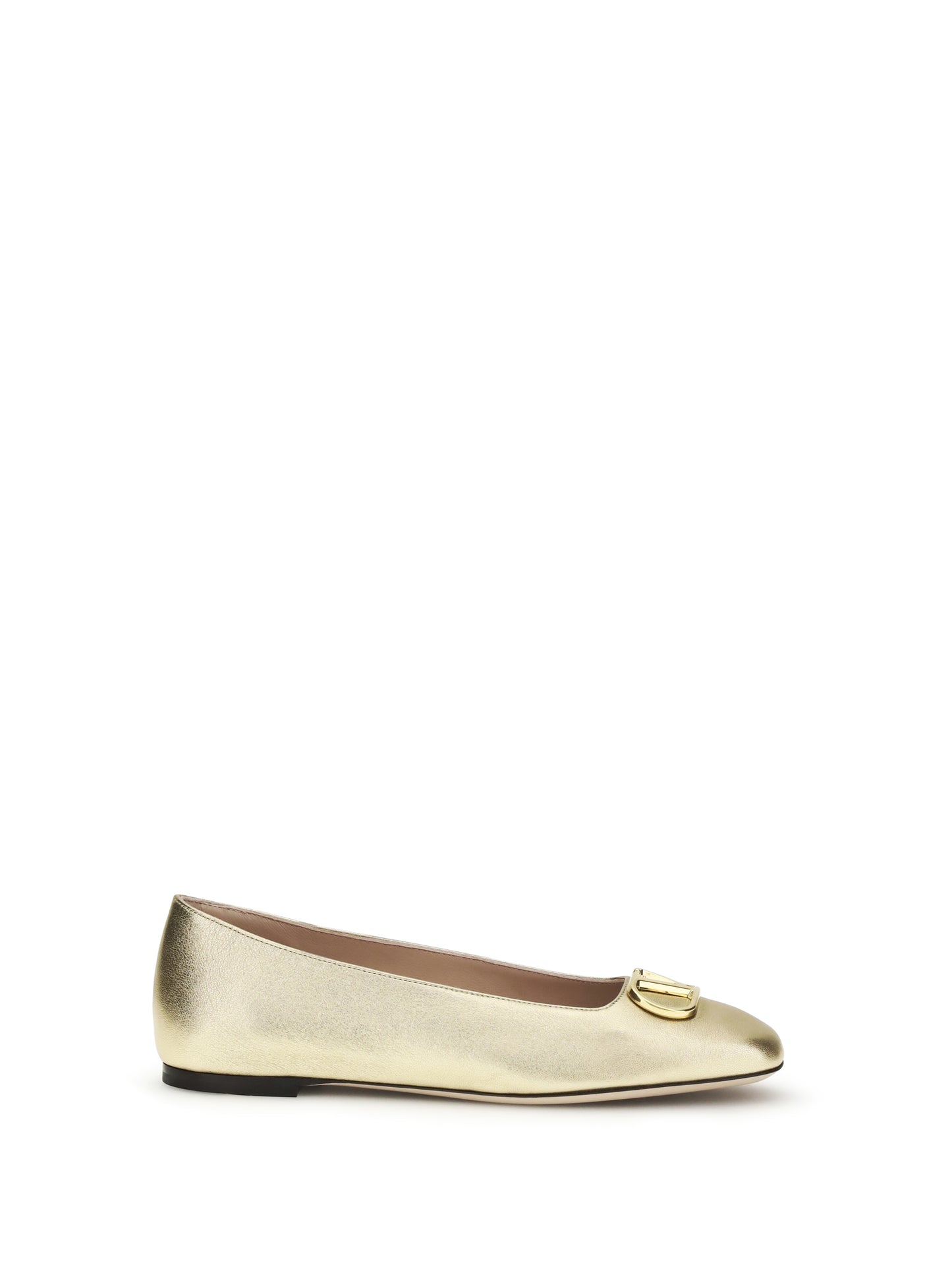 Valentino Garavani Women Vlogo Signature Laminated Leather Ballerinas VALENTINO GARAVANI