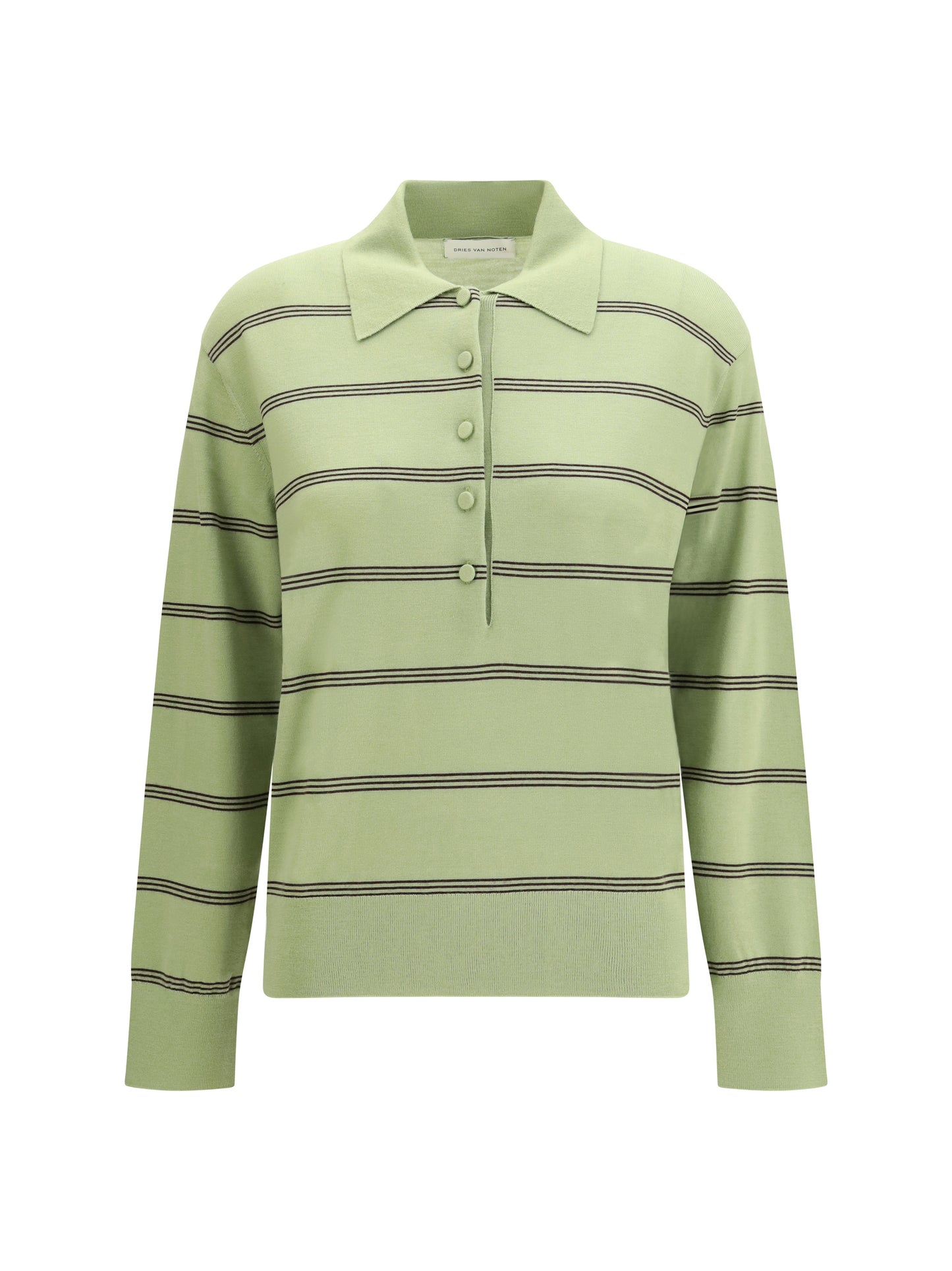 Dries Van Noten Women Merino Wool Striped Polo Sweater DRIES VAN NOTEN